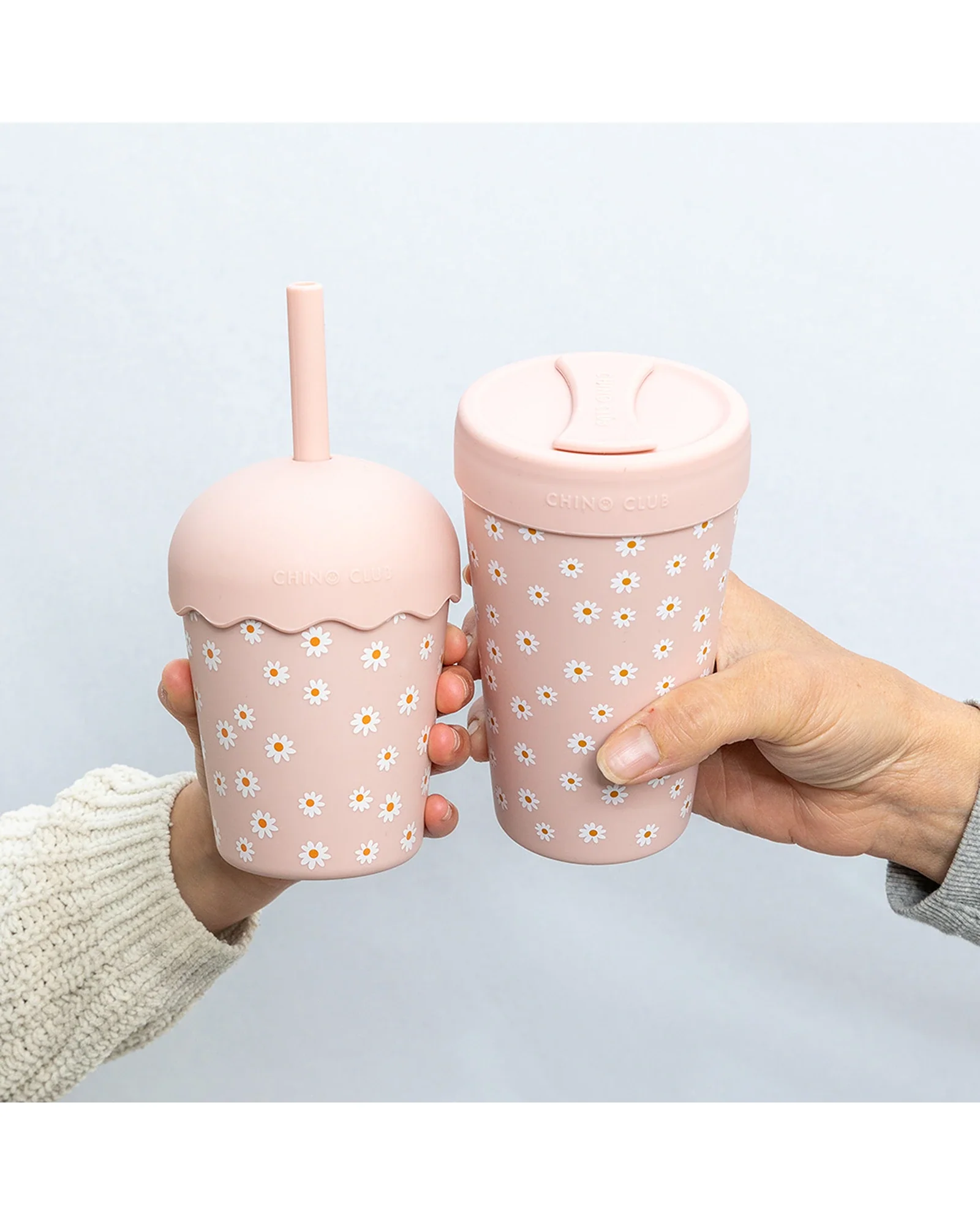 Pink Daisy Mini Smoothie Cup & Straw 200ml - Image 6