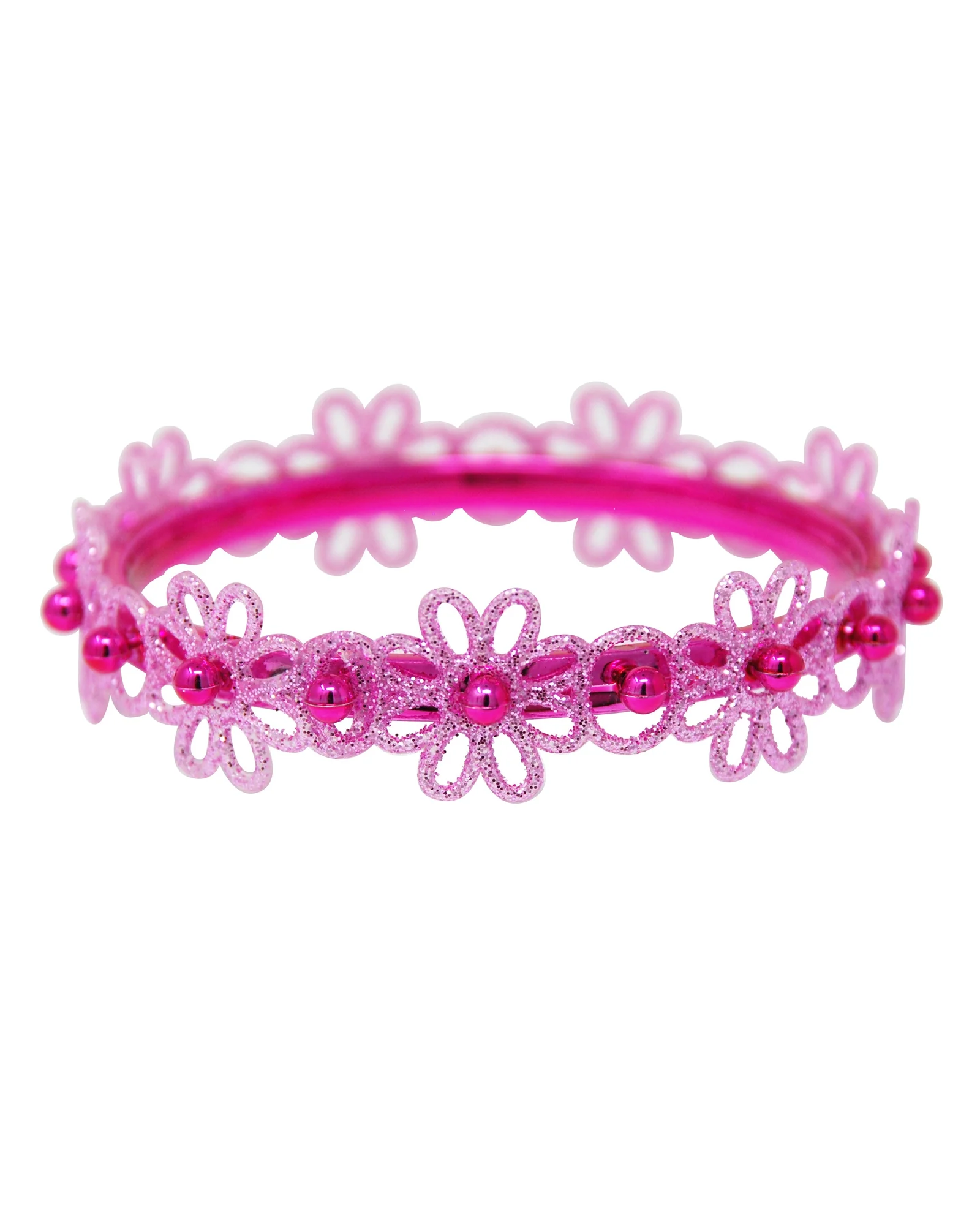 Pink Poppy Bangle Glitter Flower V2 - Image 4