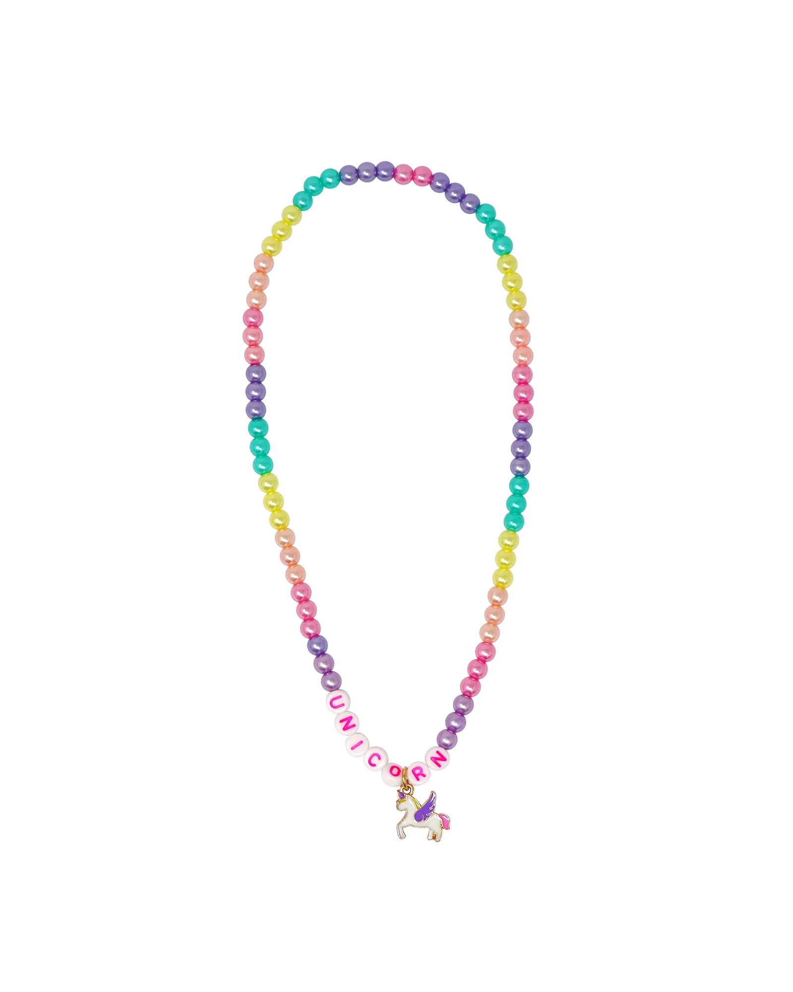 Pink Poppy BFF Unicorn Rainbow Pearl Necklace Set - Image 3
