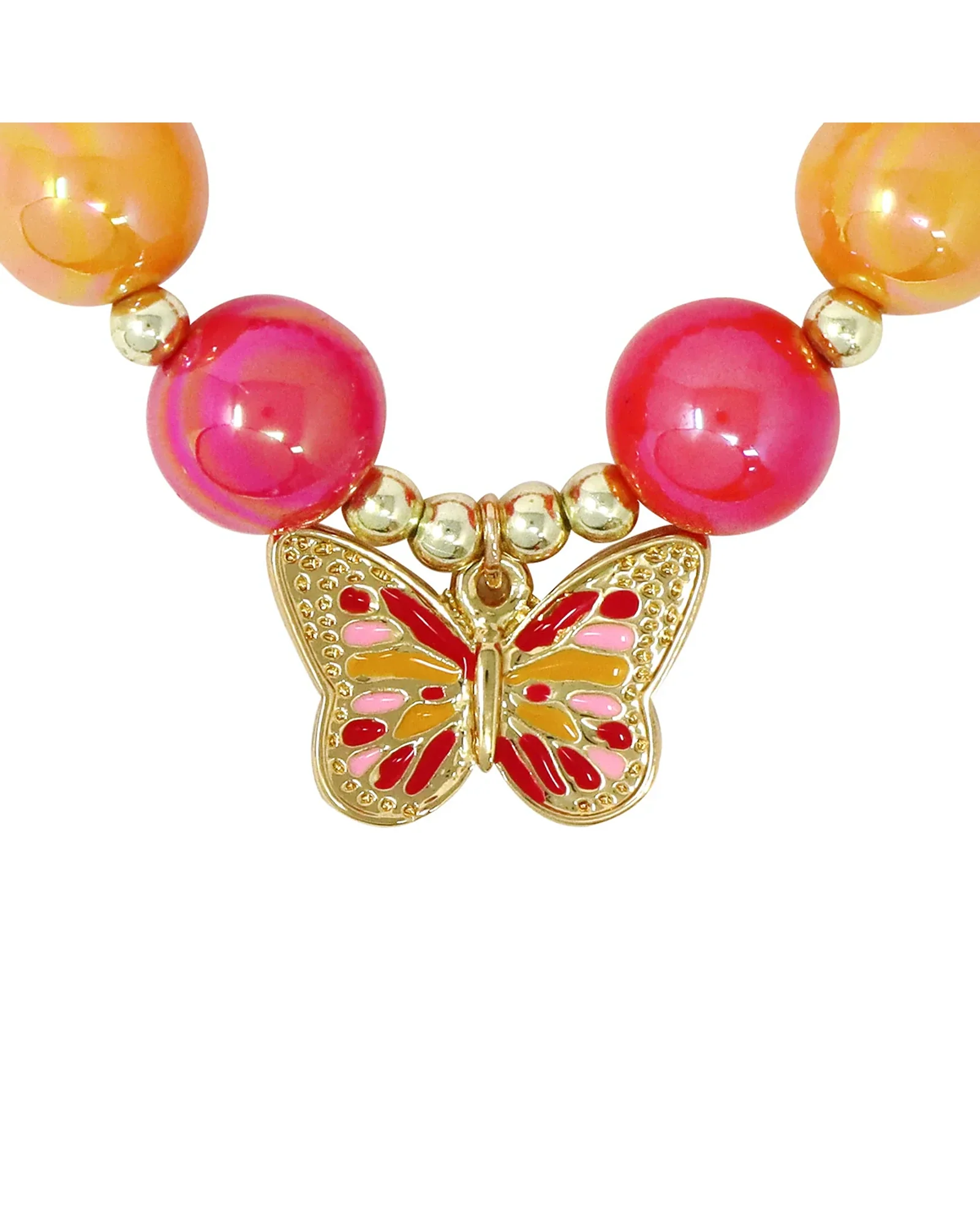 Pink Poppy Bracelet Vibrant Butterfly - Image 2