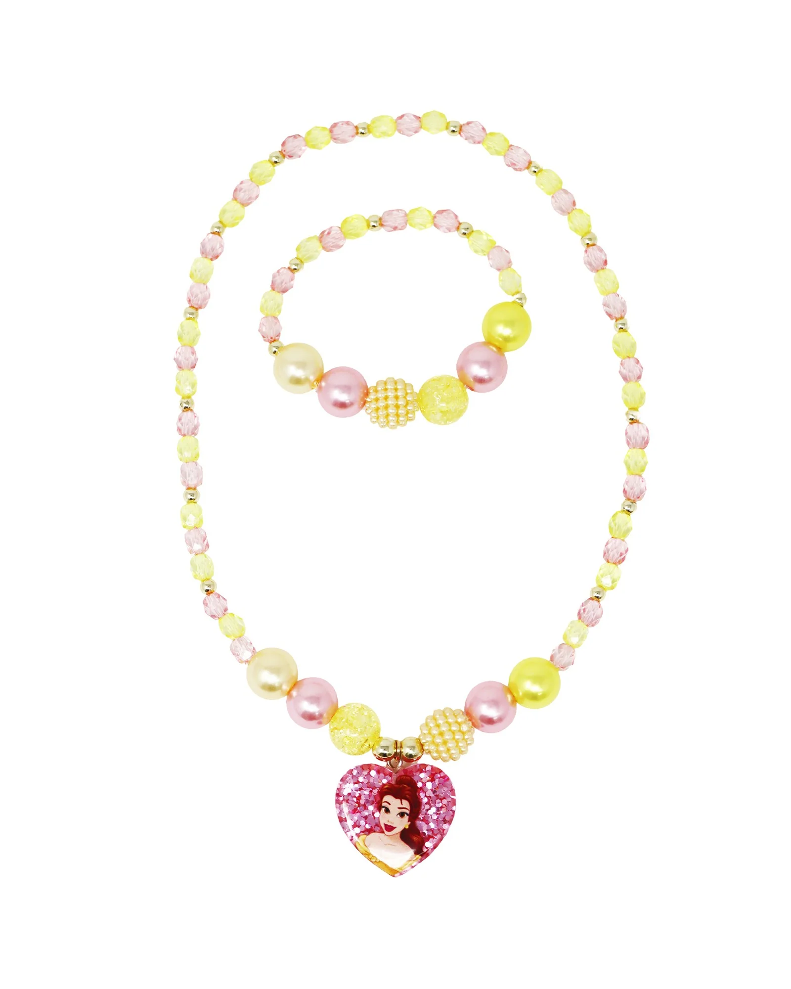 Pink Poppy Disney Belle Necklace and Bracelet Set - Image 4