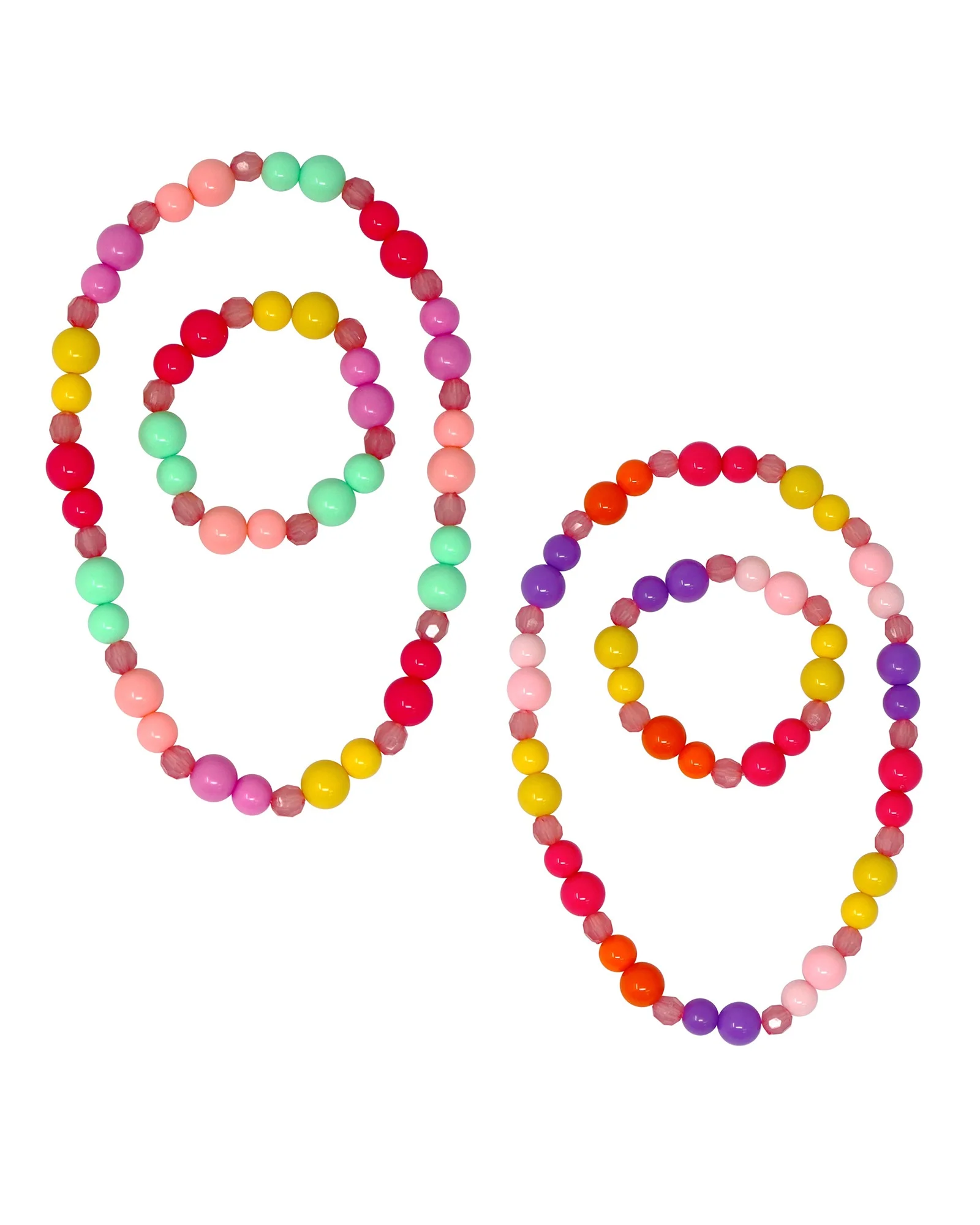Pink Poppy Fairy Rainbow Necklace / Bracelet Set