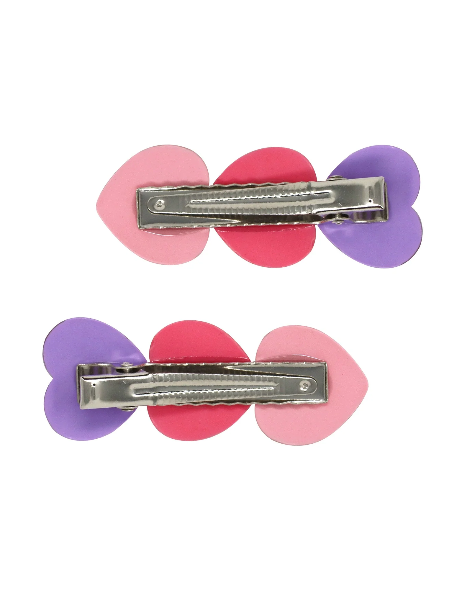 Pink Poppy Hair Clip Glitter Hearts Alligator - Image 2