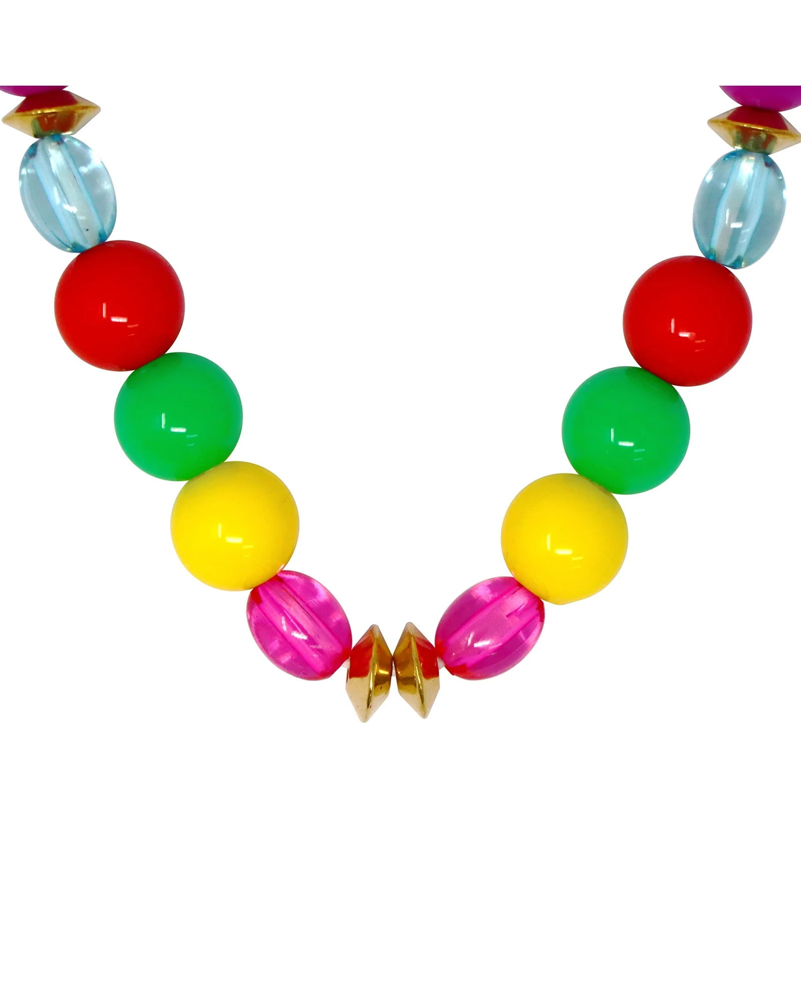 Pink Poppy Rainbow Beaded Necklace / Bracelet Set - Image 2