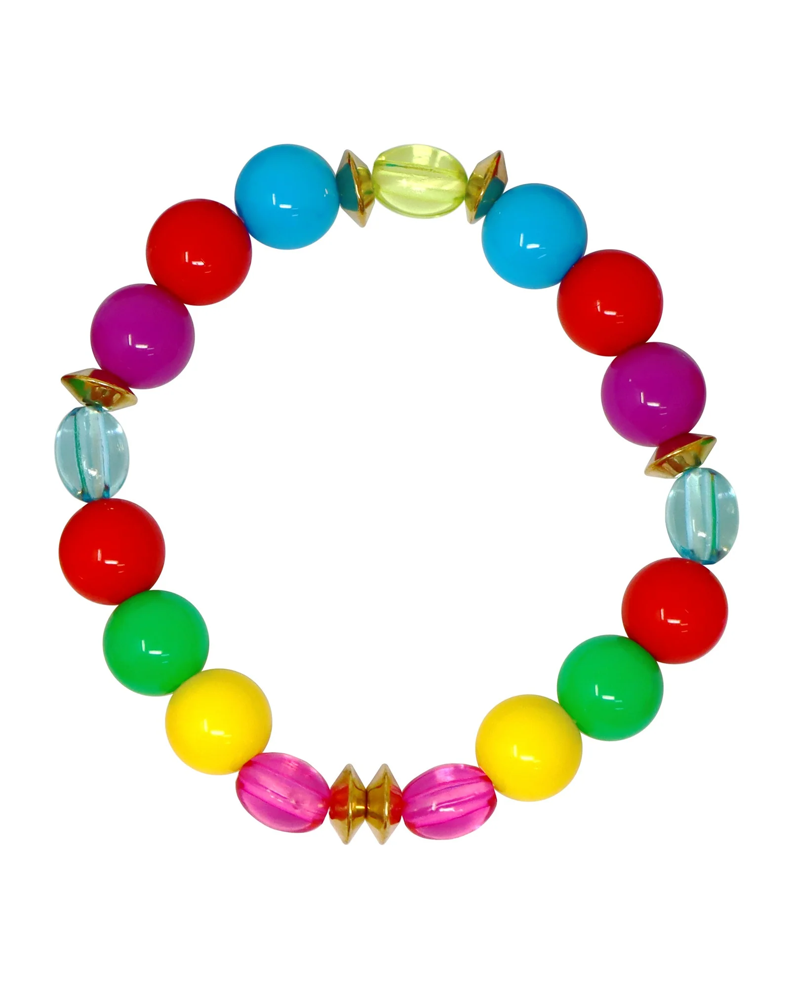 Pink Poppy Rainbow Beaded Necklace / Bracelet Set - Image 3