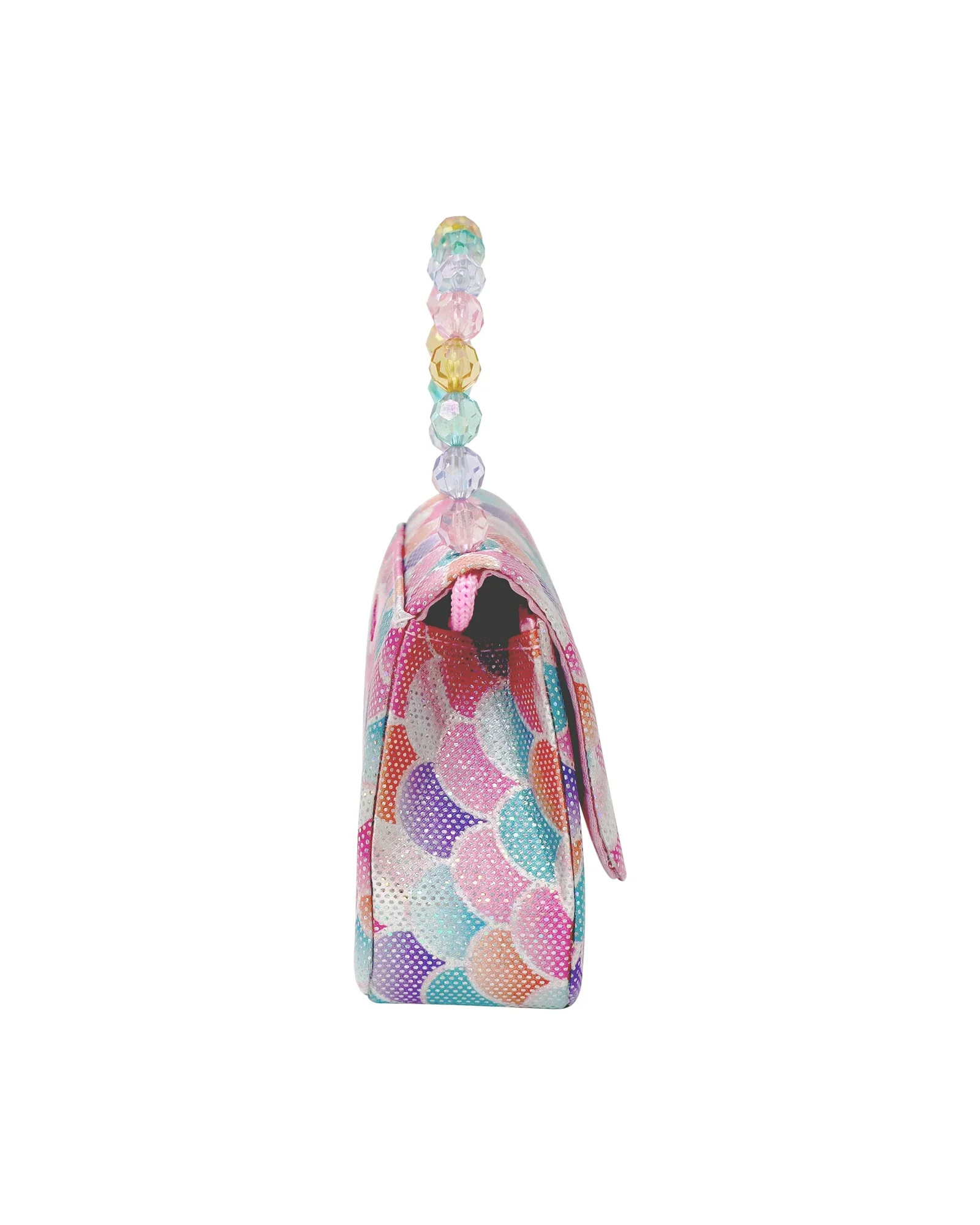 Pink Poppy Shimmering Mermaid Scale Hard Handbag - Image 2