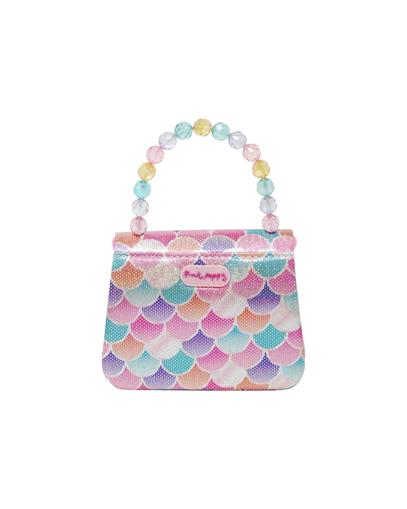 Pink Poppy Shimmering Mermaid Scale Hard Handbag - Image 3