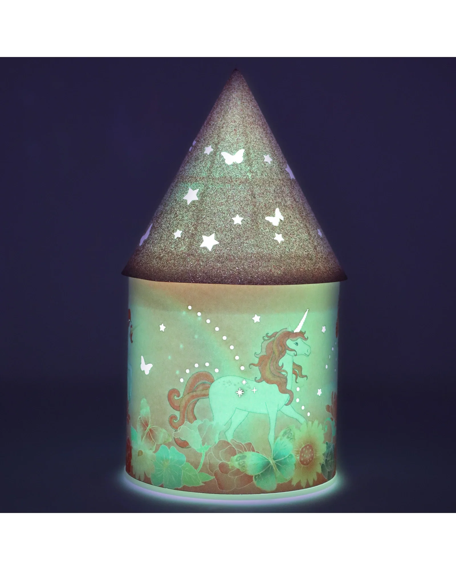 Pink Poppy Unicorn Butterfly Colour Changing Lantern - Image 2