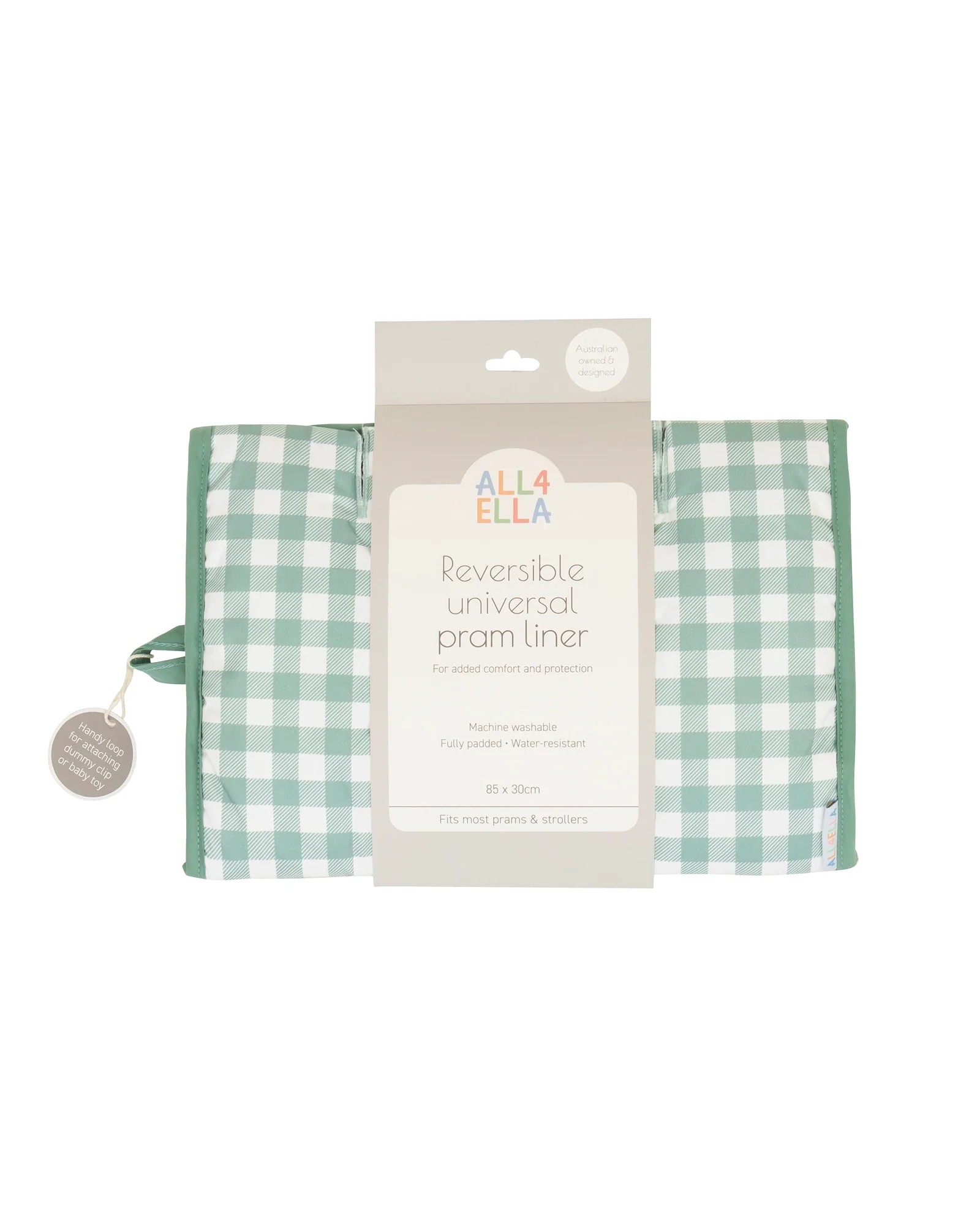 Pram Liner Gingham Sage