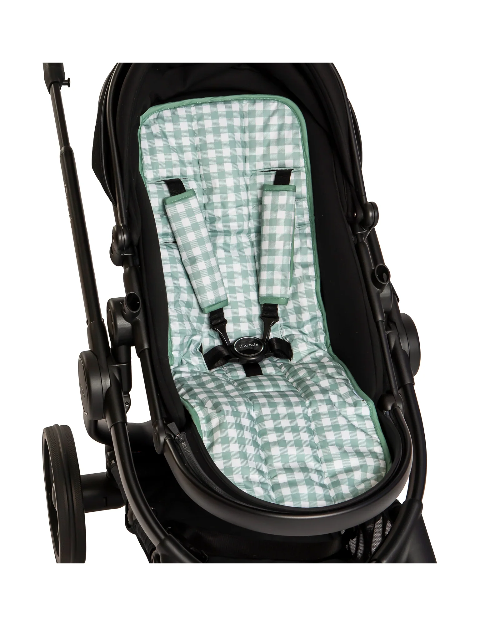 Pram Liner Gingham Sage - Image 2