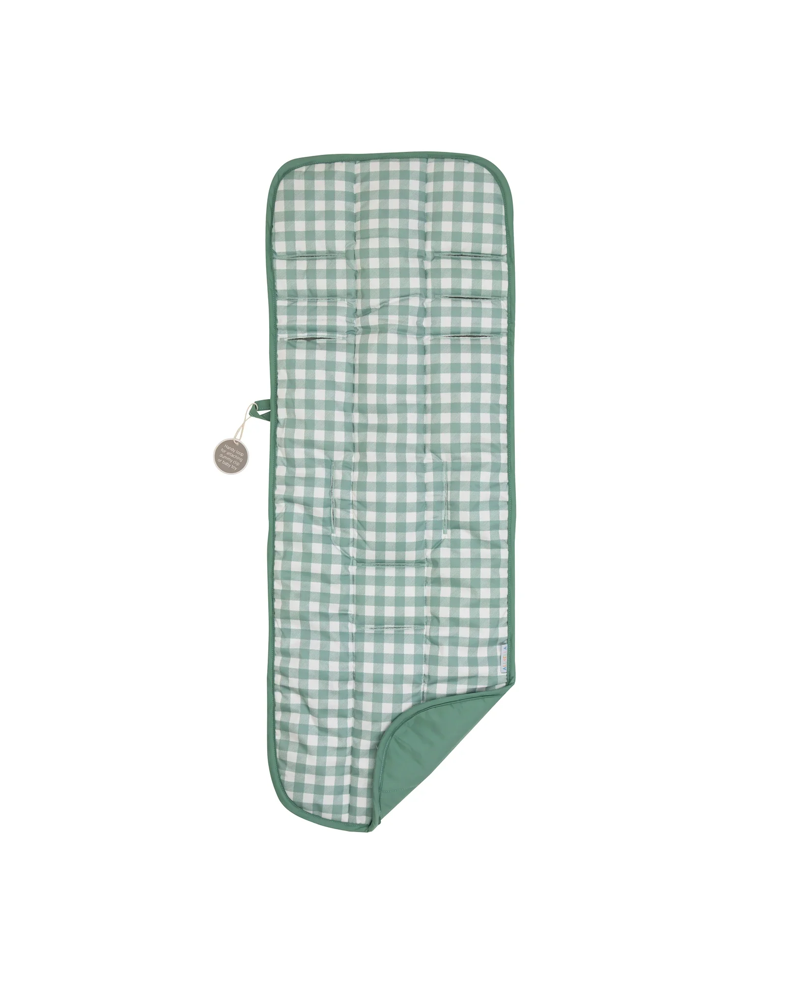 Pram Liner Gingham Sage - Image 3