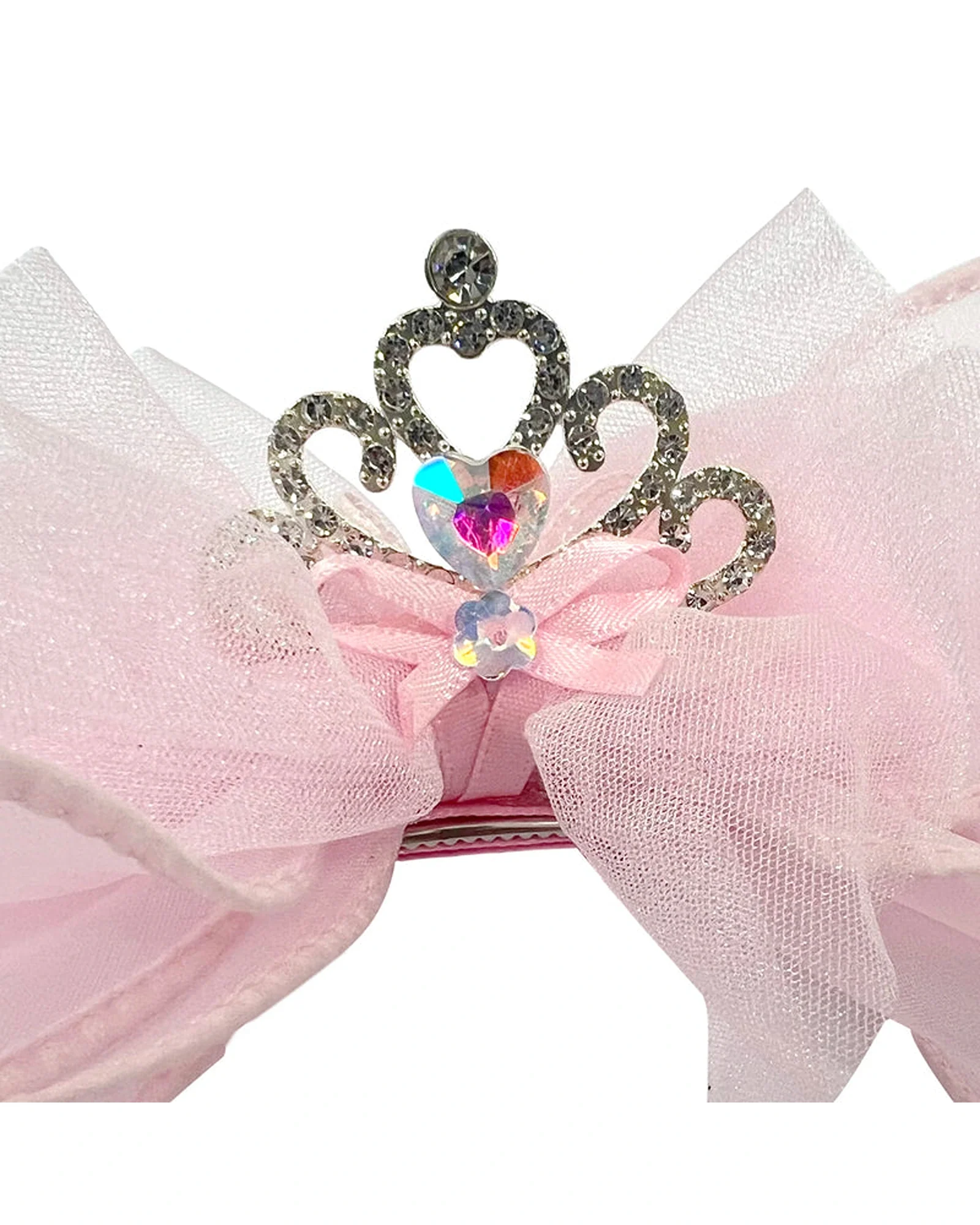 Rhinestone Crown Bow Hair Clip - Image 2