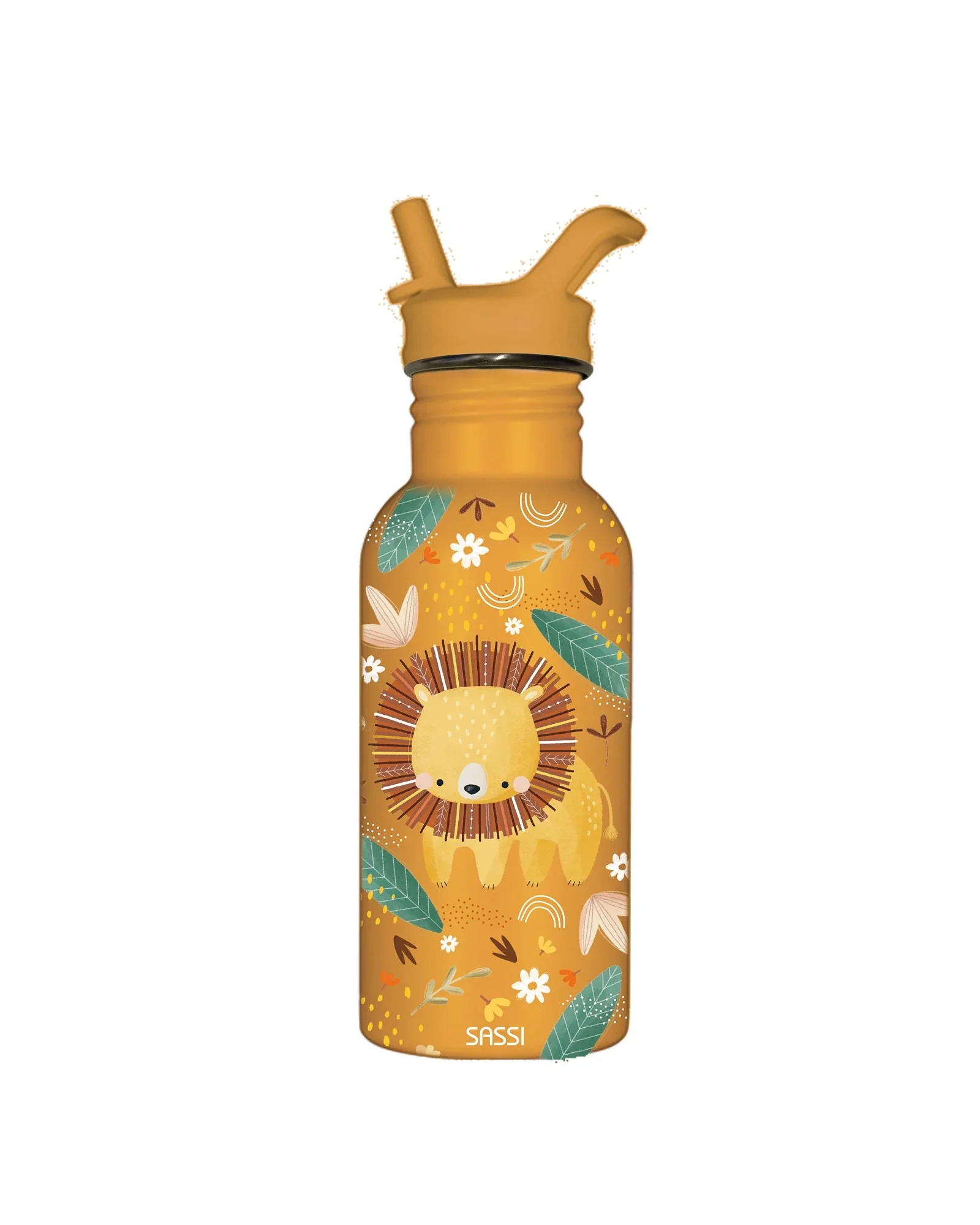 Sassi Stainless Steel Drink Bottle 500 Ml Chompy The Lion