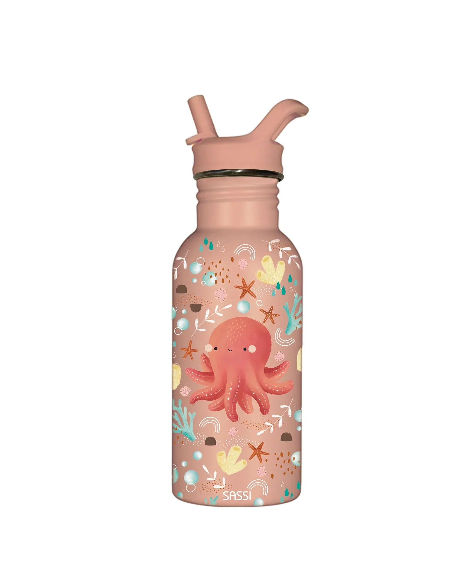 Sassi Stainless Steel Drink Bottle 500 Ml Slurpy The Octopus