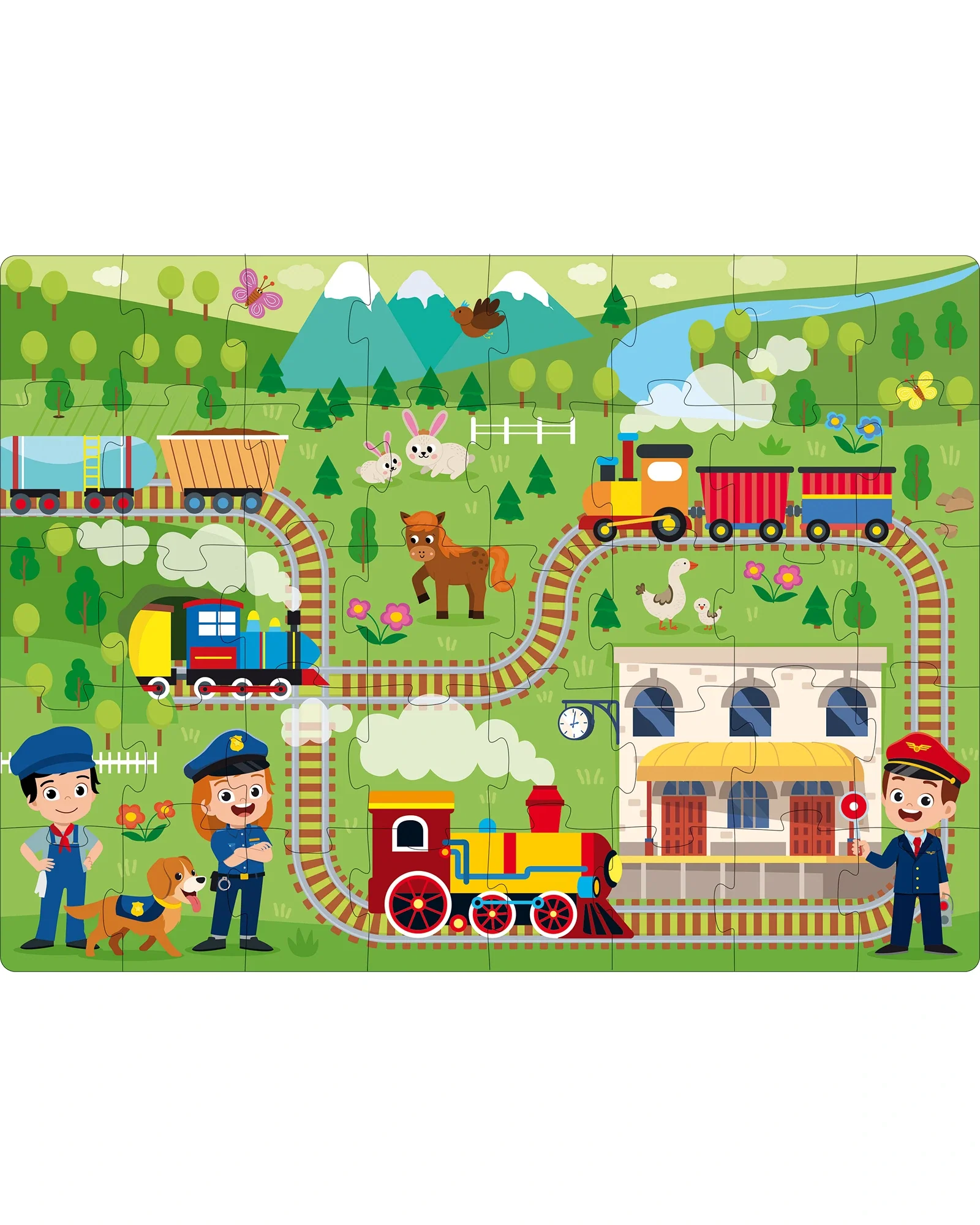 Sassi Trains 3D 40 Piece Puzzle and Book Set - Image 4