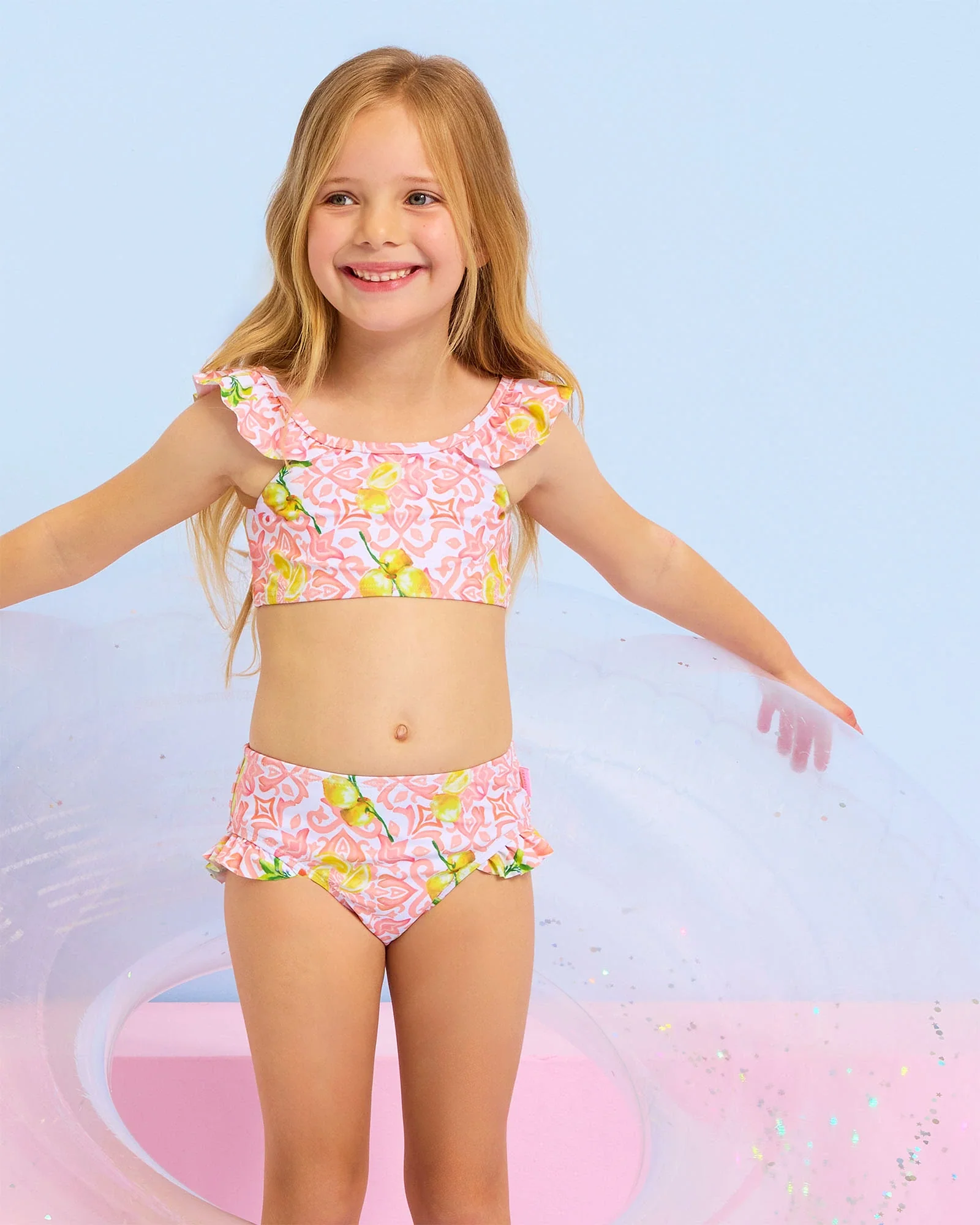 Seafolly Kids Lemon Tile Bikini Set - Image 3