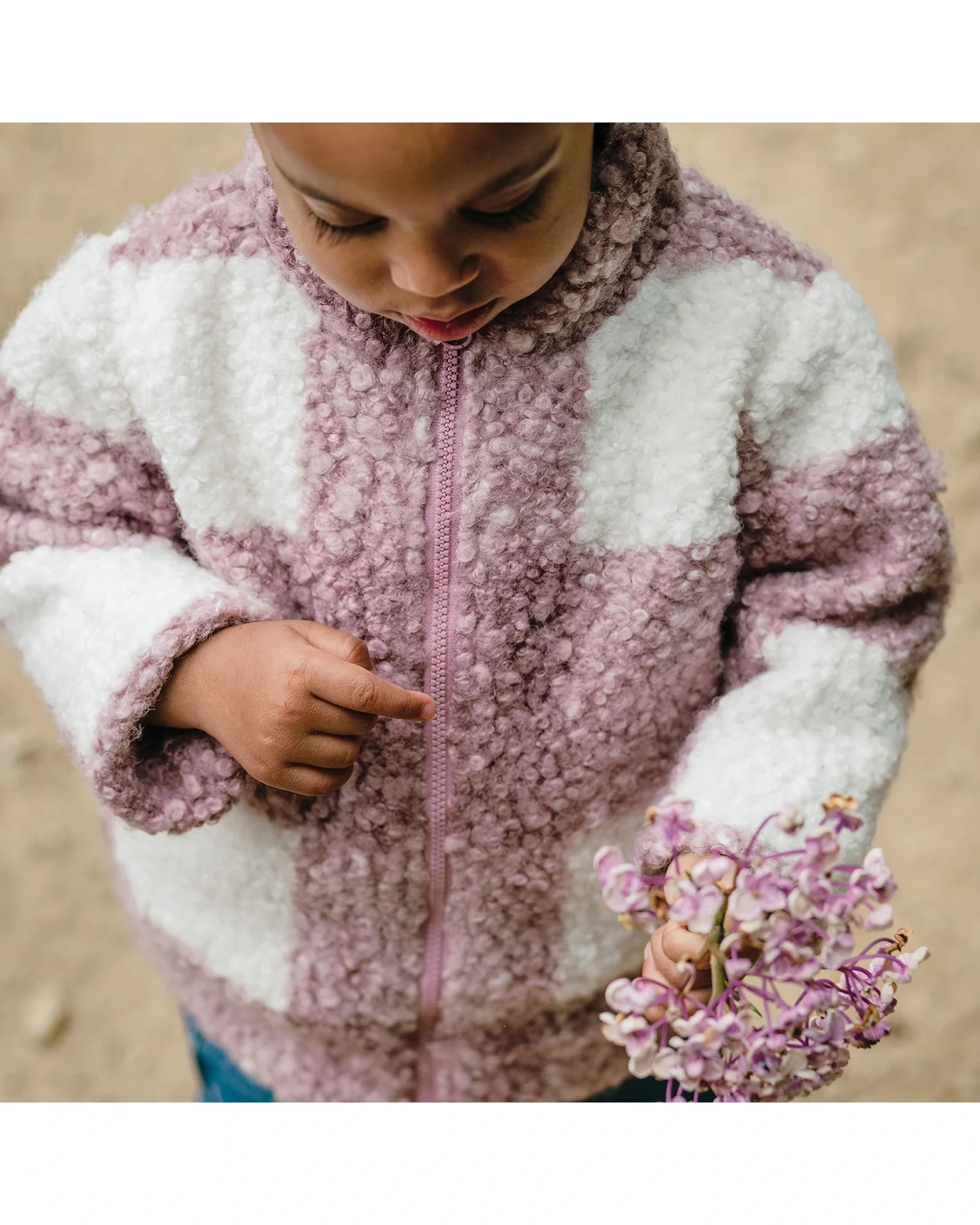Sherpa Check Jacket - Dusty Lilac Size 0 - Image 3