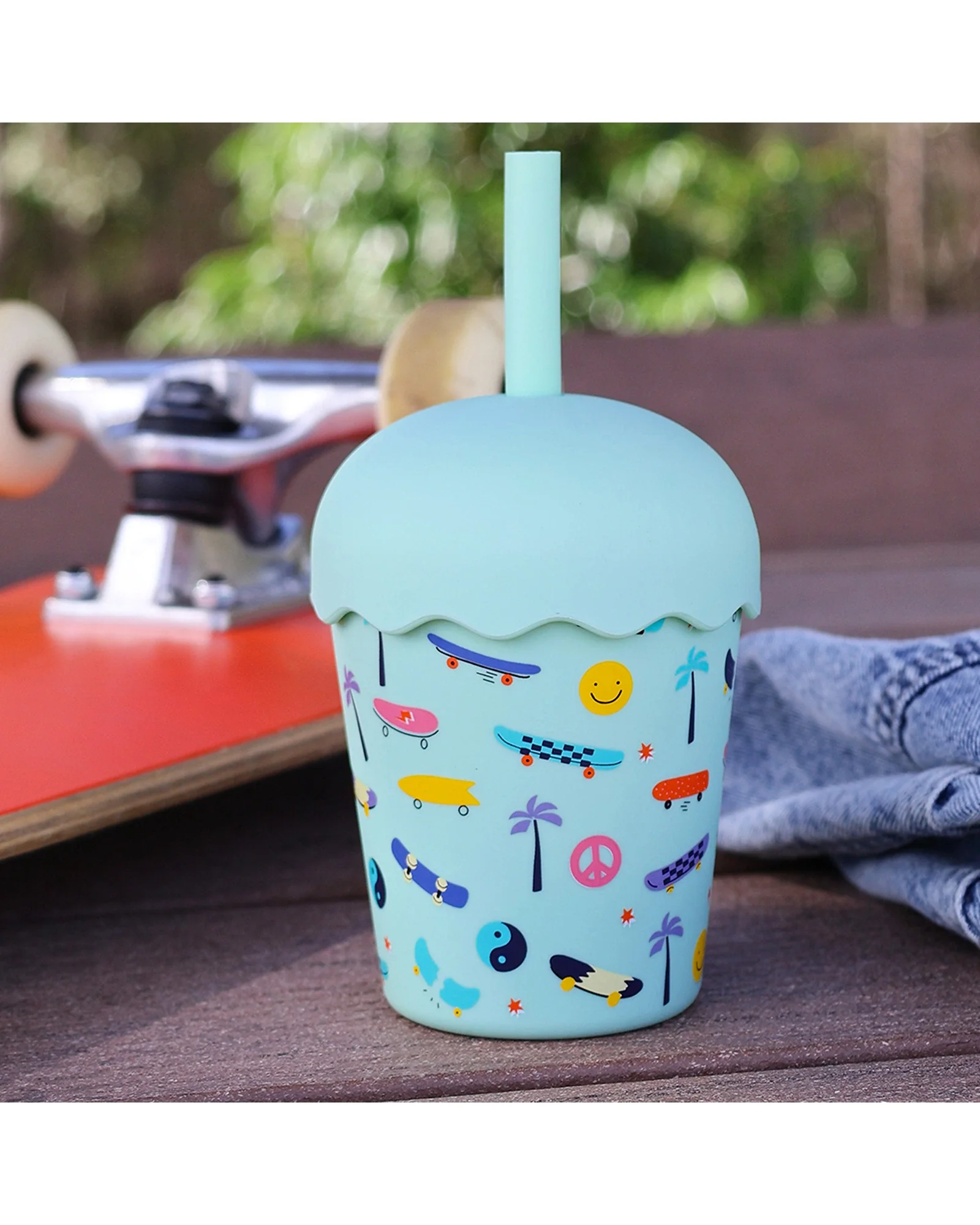 Skate Aqua Mini Smoothie Cup & Straw 200ml - Image 2