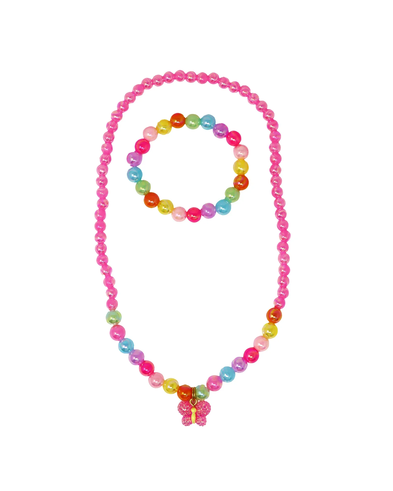 Sparkle Butterfly Necklace & Bracelet Set