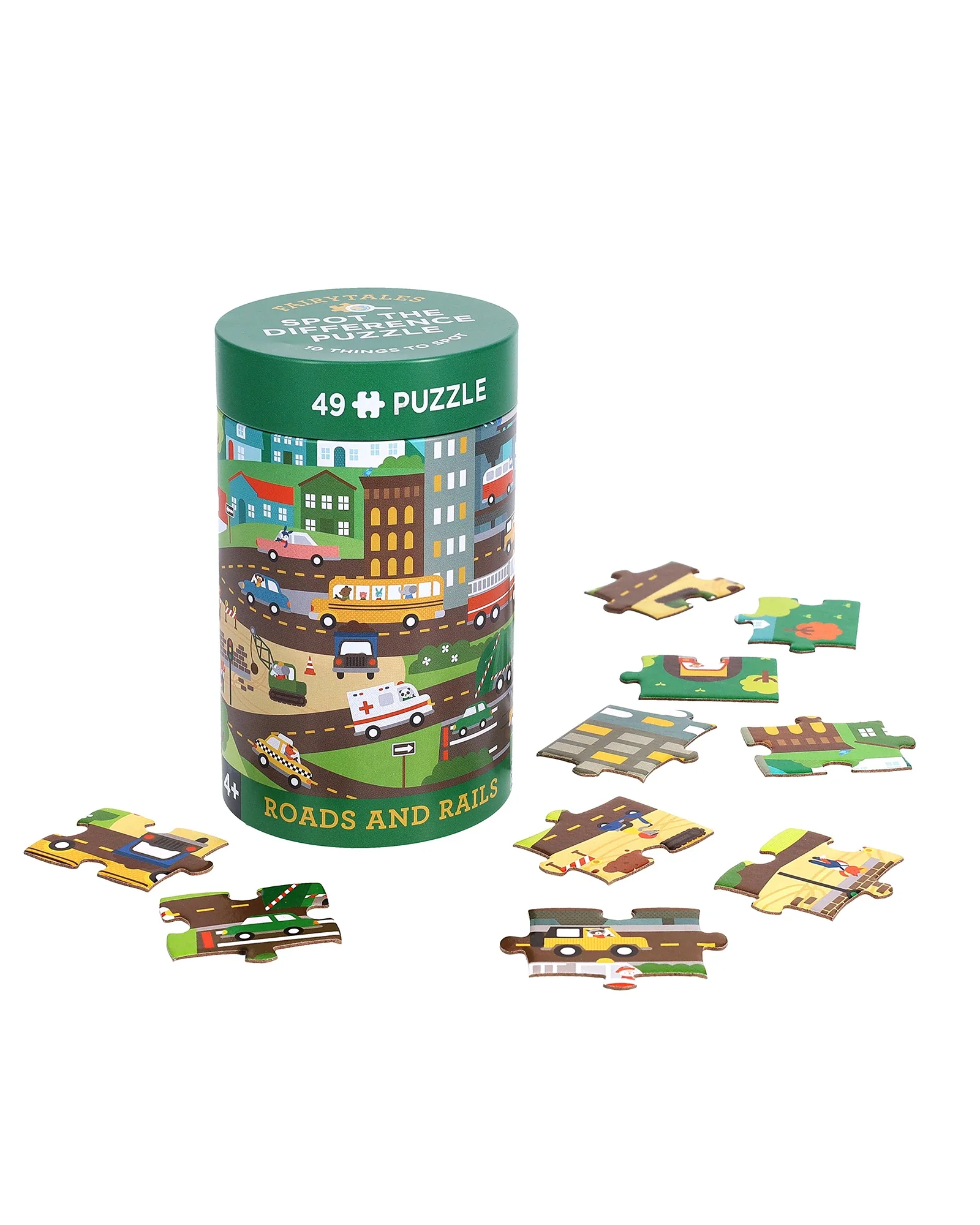 Spot the Difference Roads and Rails Puzzle 49PC
