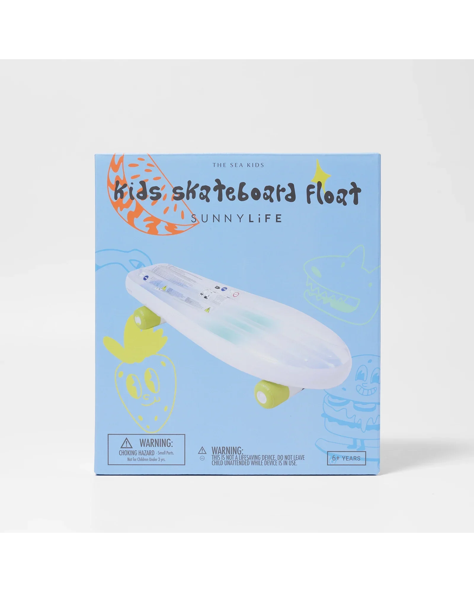 Sunnylife Kids Skateboard Float The Sea Kids Blue-Lime - Image 6