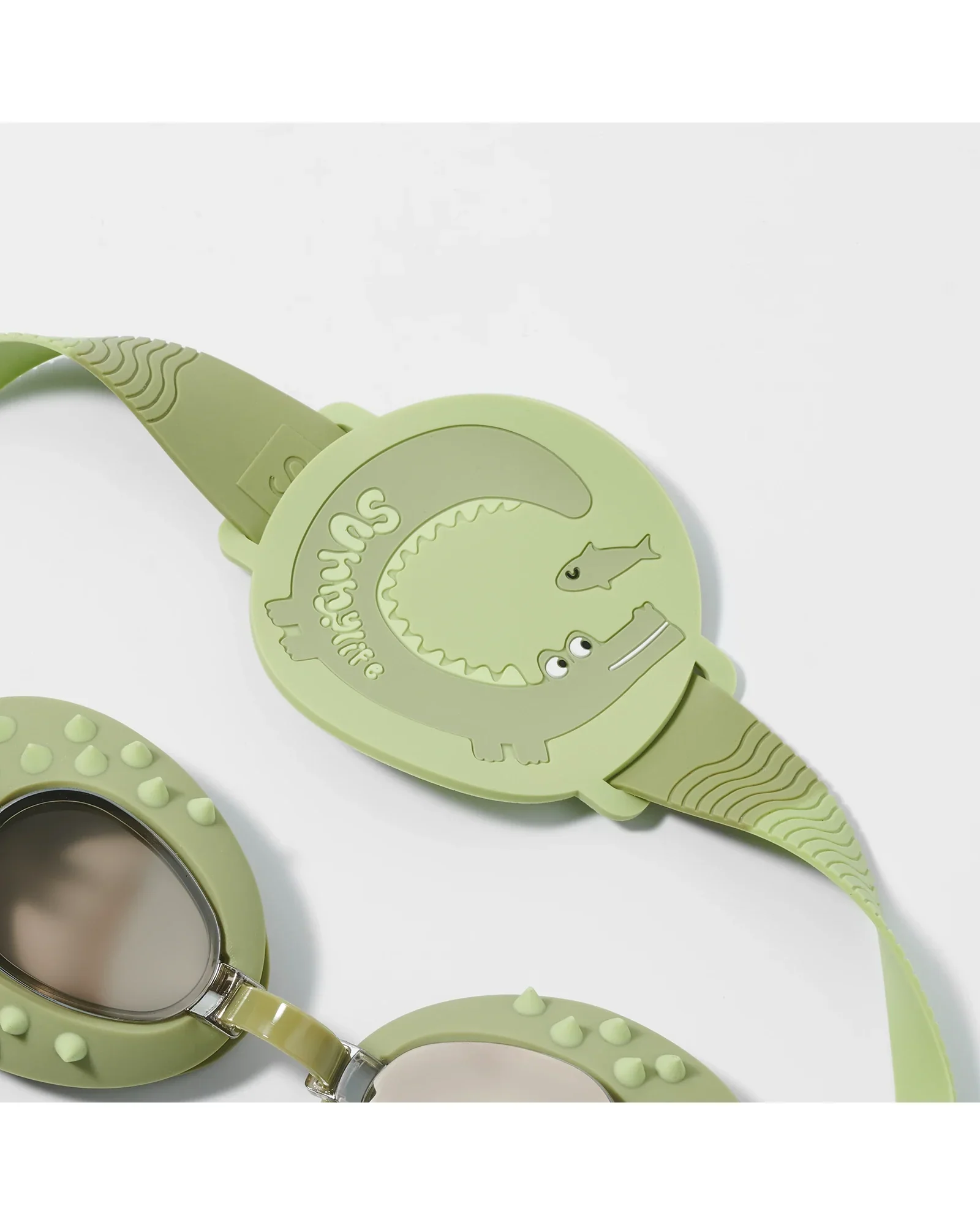 Sunnylife Kids Swim Goggles Cookie the Croc Khaki - Image 4