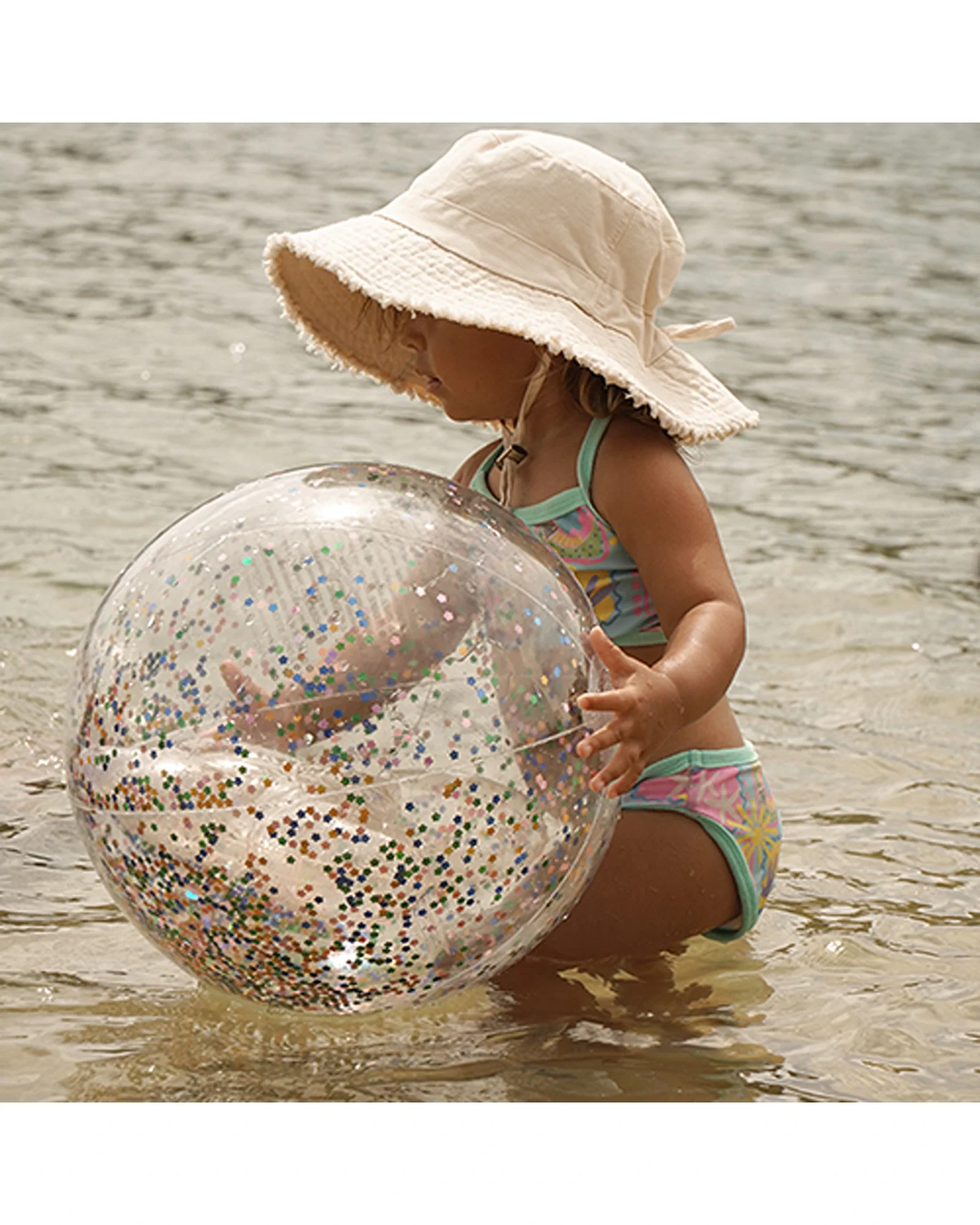 Sunnylife 3D Inflatable Beach Ball Cotton Candy Glitter - Image 3