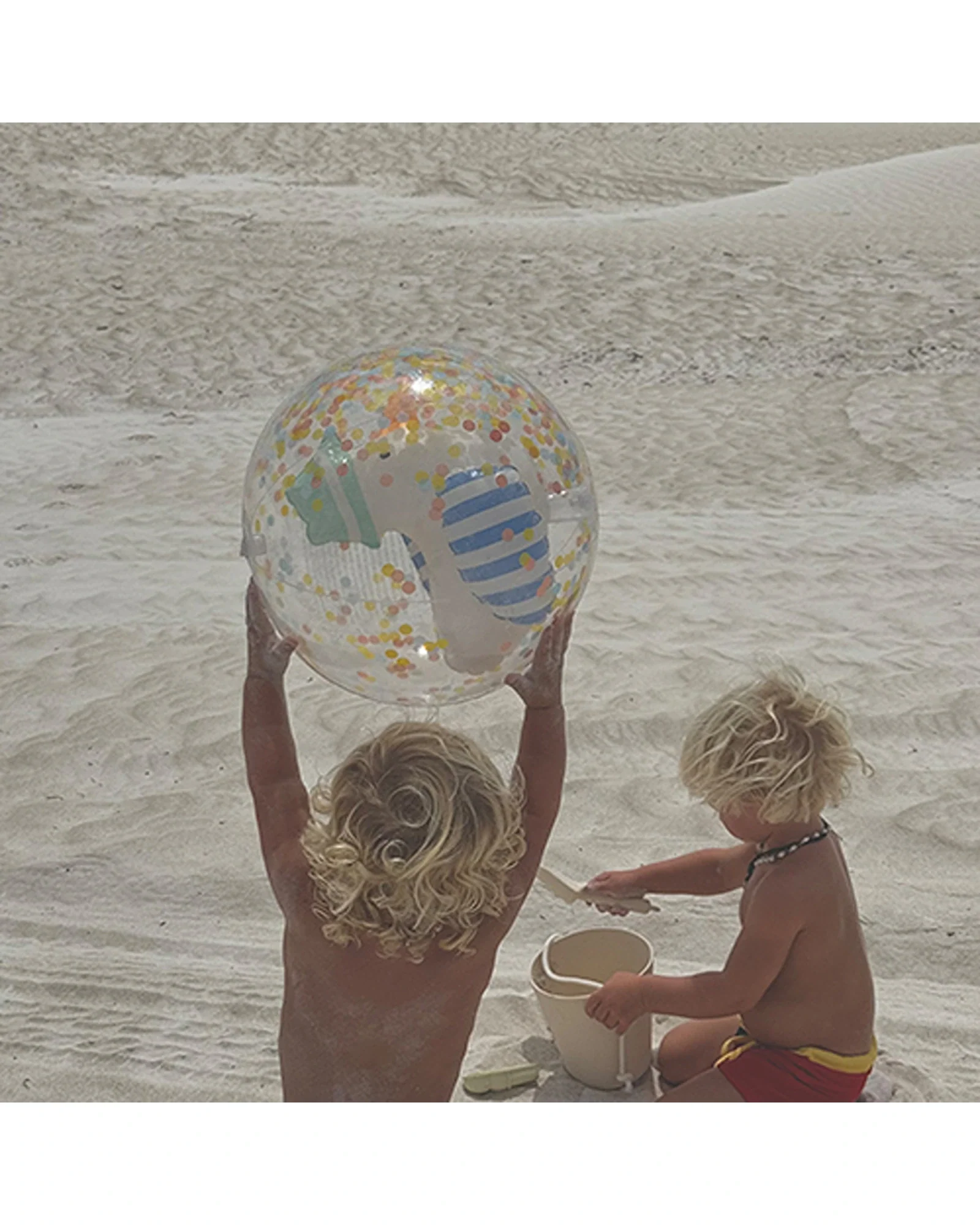 Sunnylife 3D Inflatable Beach Ball Sammy the Seagull Blue Stripe - Image 5