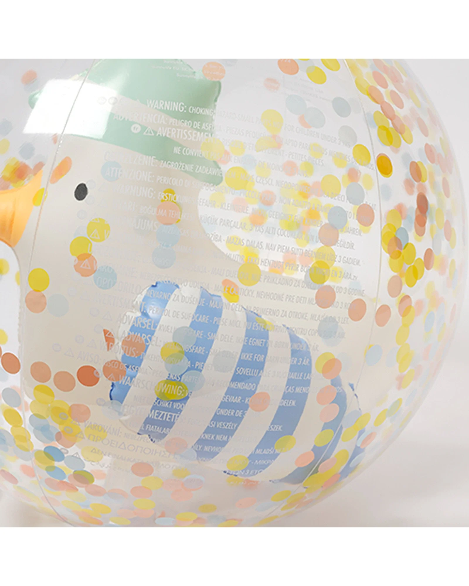 Sunnylife 3D Inflatable Beach Ball Sammy the Seagull Blue Stripe - Image 7