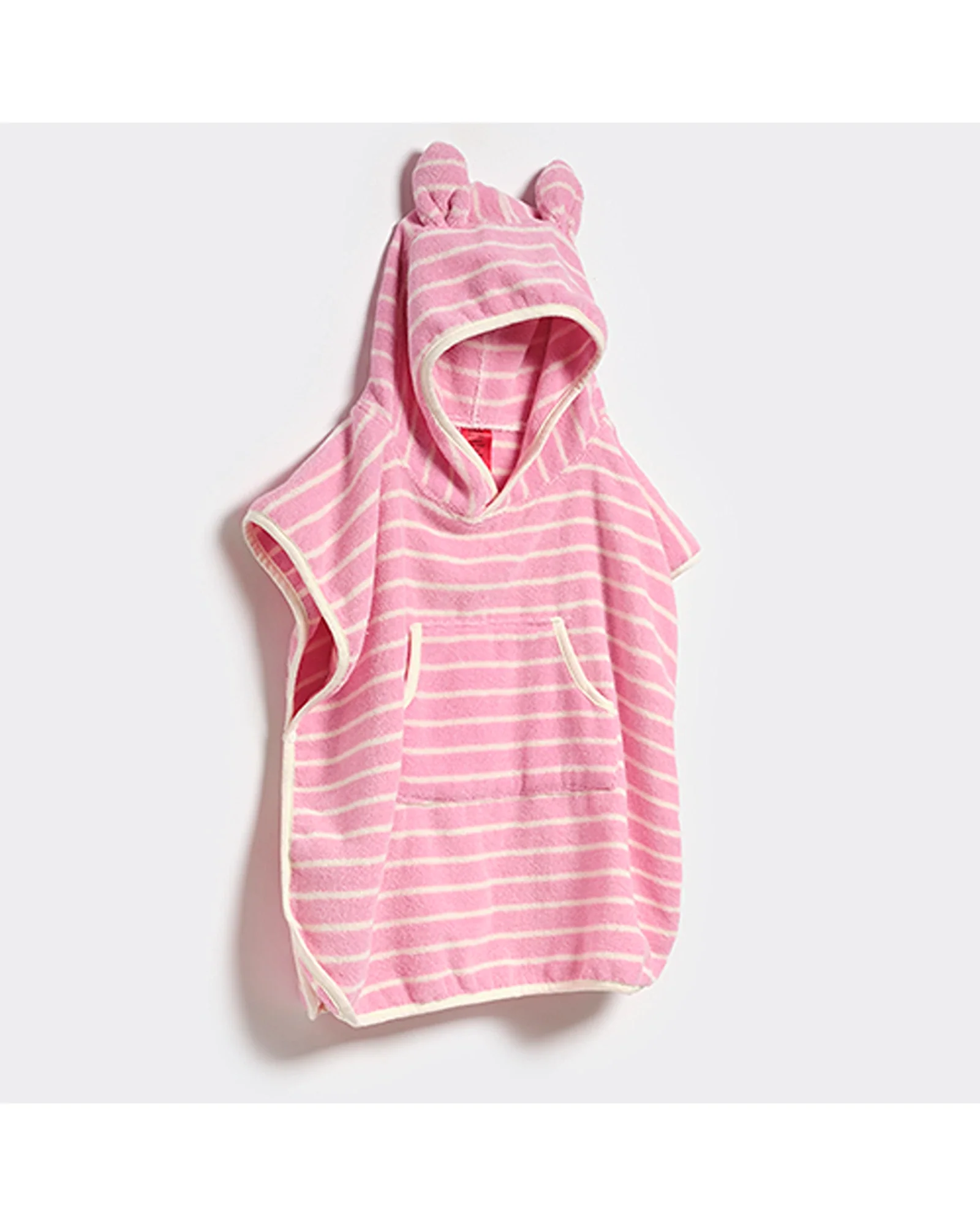 Sunnylife Kids Character Hooded Towel Cotton Candy Pink Stripe