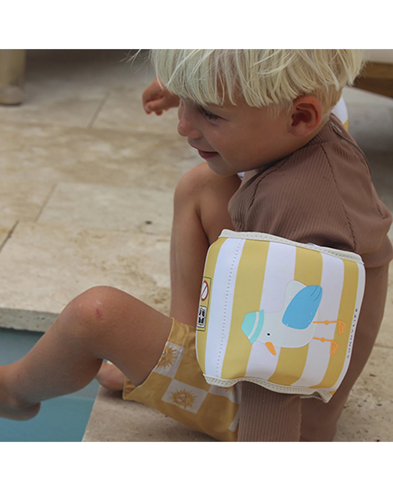 Sunnylife Kids Floaties Sammy the Seagull Mustard Stripe - Image 7