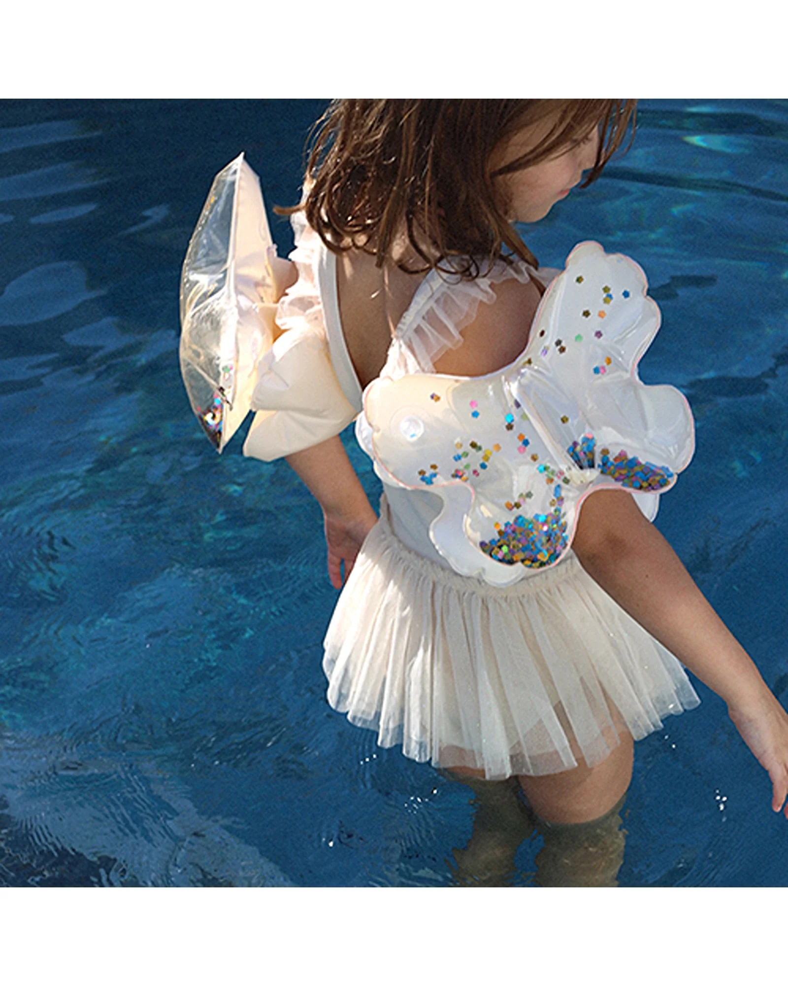 Sunnylife Kids Inflatable Arm Bands Cotton Candy Glitter - Image 4