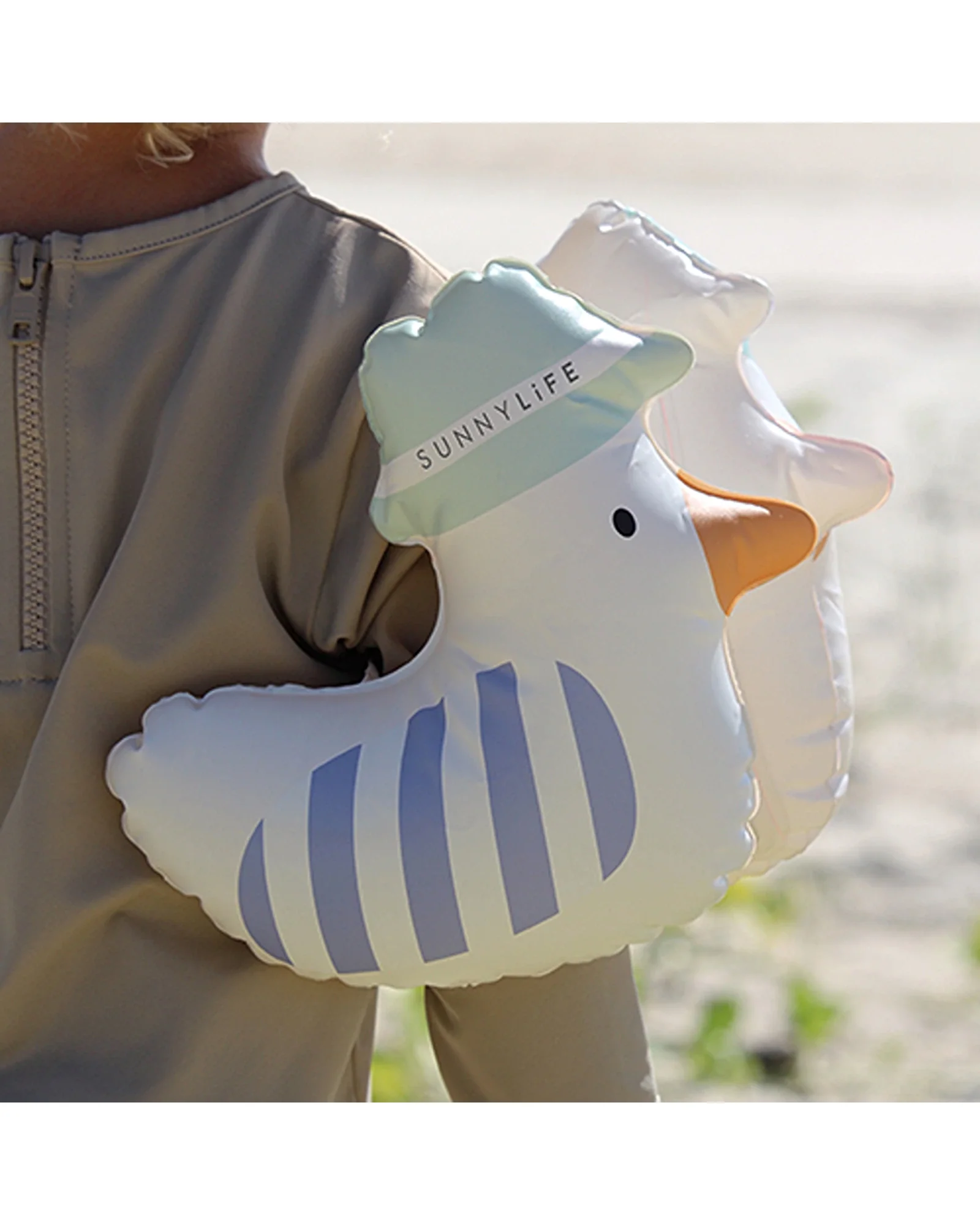 Sunnylife Kids Inflatable Arm Bands Sammy the Seagull Blue Stripe - Image 3