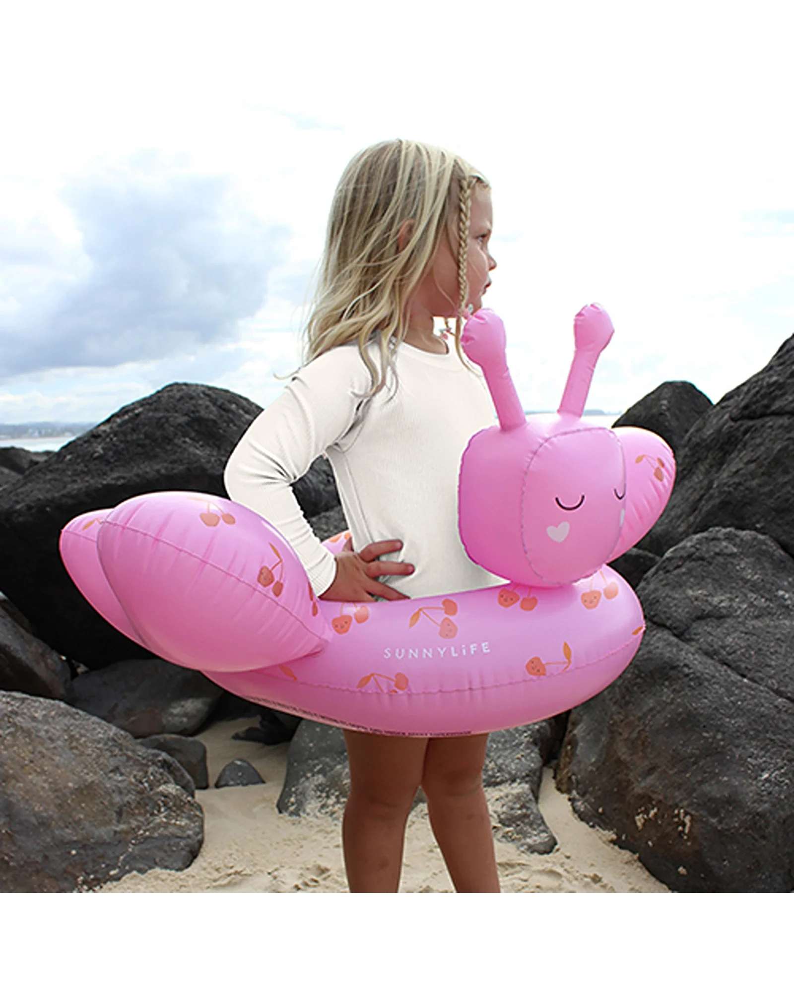 Sunnylife Kids Tube Pool Ring Cotton Candy Cherry