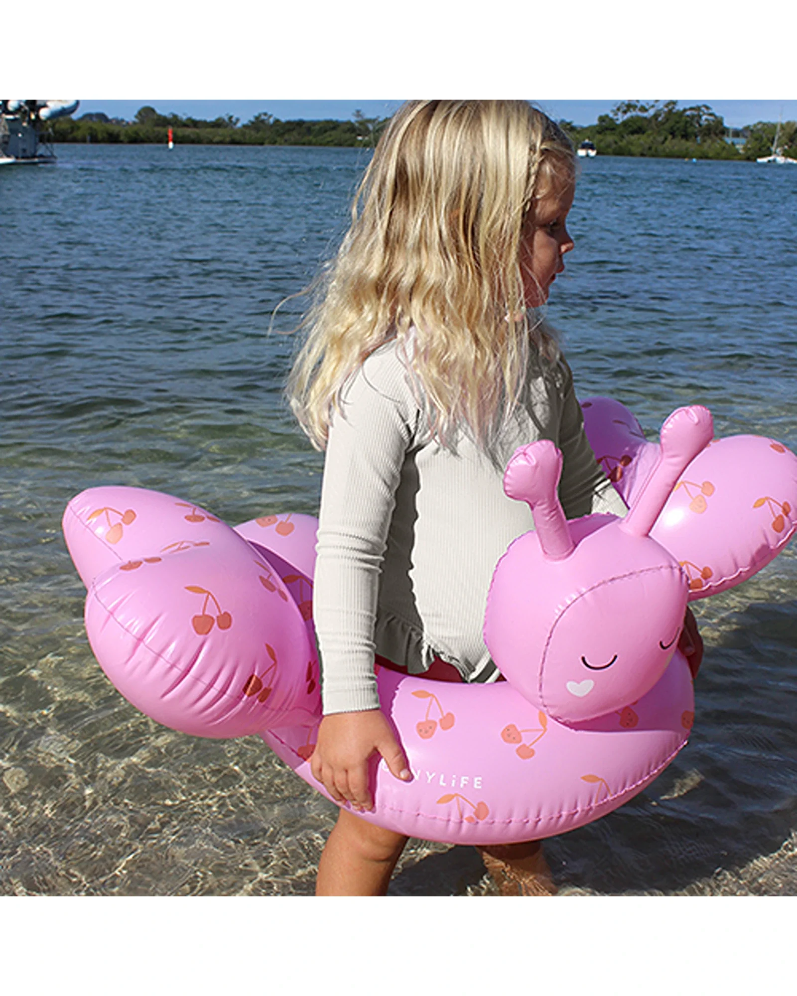 Sunnylife Kids Tube Pool Ring Cotton Candy Cherry - Image 7