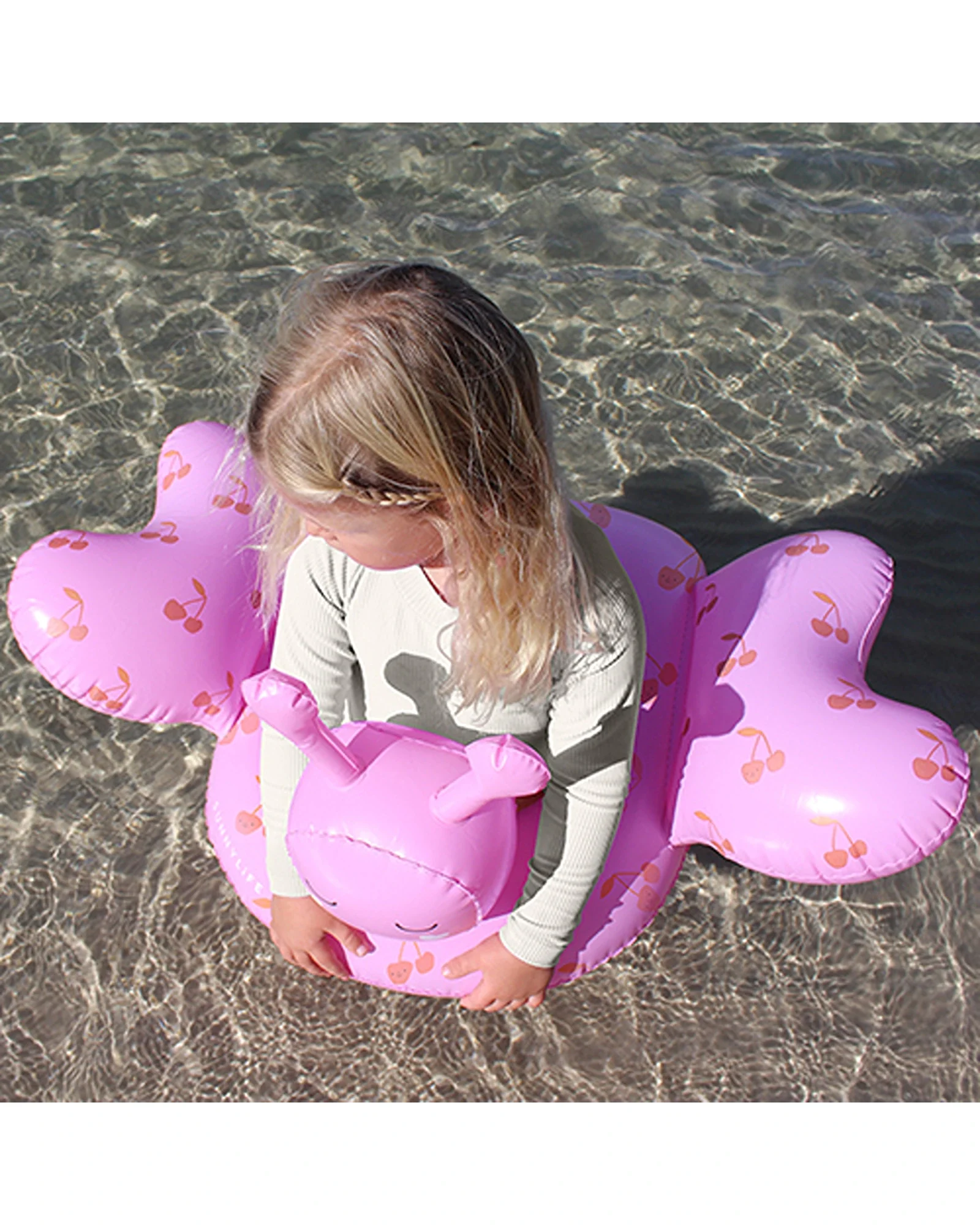 Sunnylife Kids Tube Pool Ring Cotton Candy Cherry - Image 8