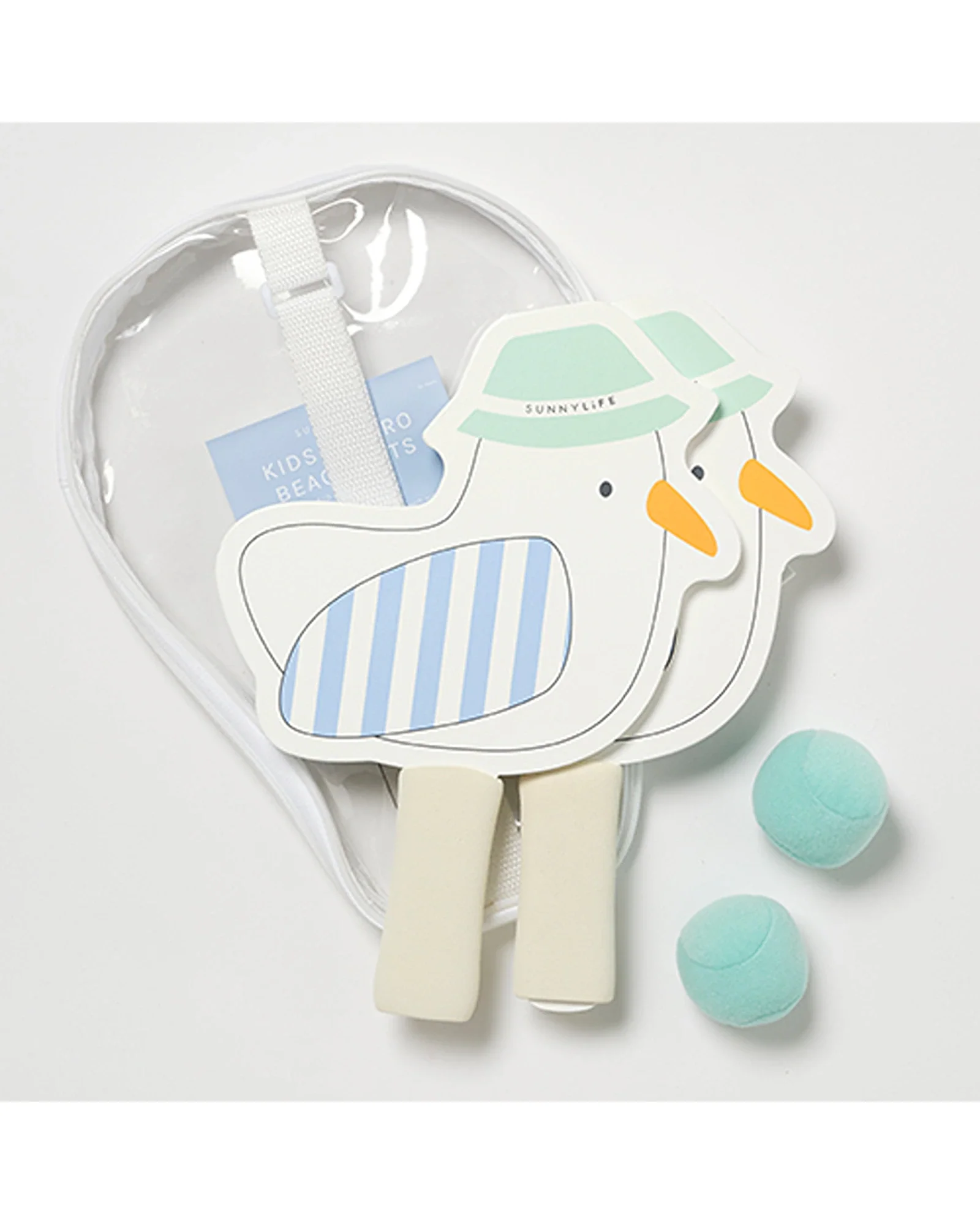 Sunnylife Kids Velcro Beach Bats Sammy the Seagull Blue Stripe - Image 3