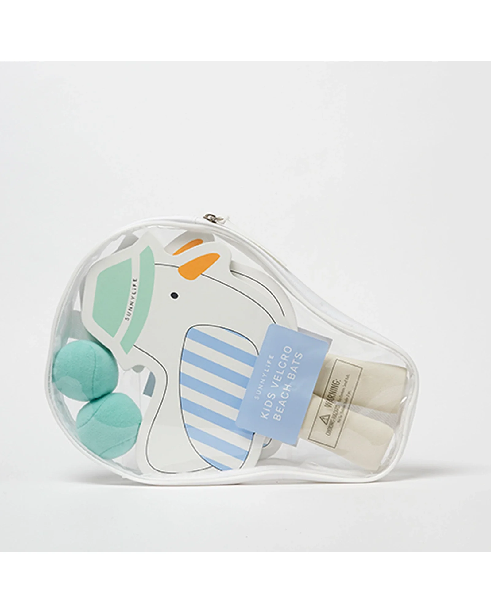 Sunnylife Kids Velcro Beach Bats Sammy the Seagull Blue Stripe - Image 4