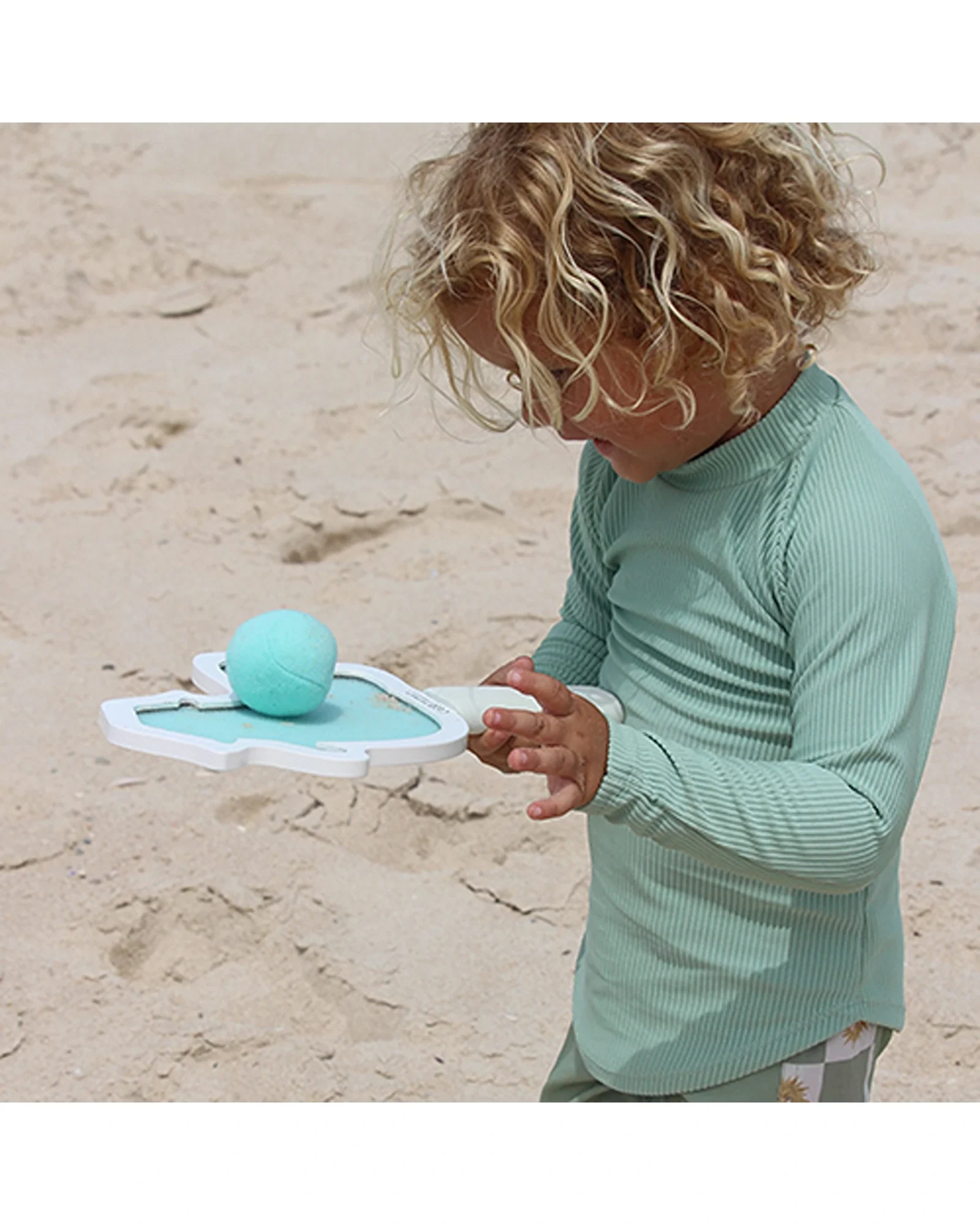 Sunnylife Kids Velcro Beach Bats Sammy the Seagull Blue Stripe - Image 6