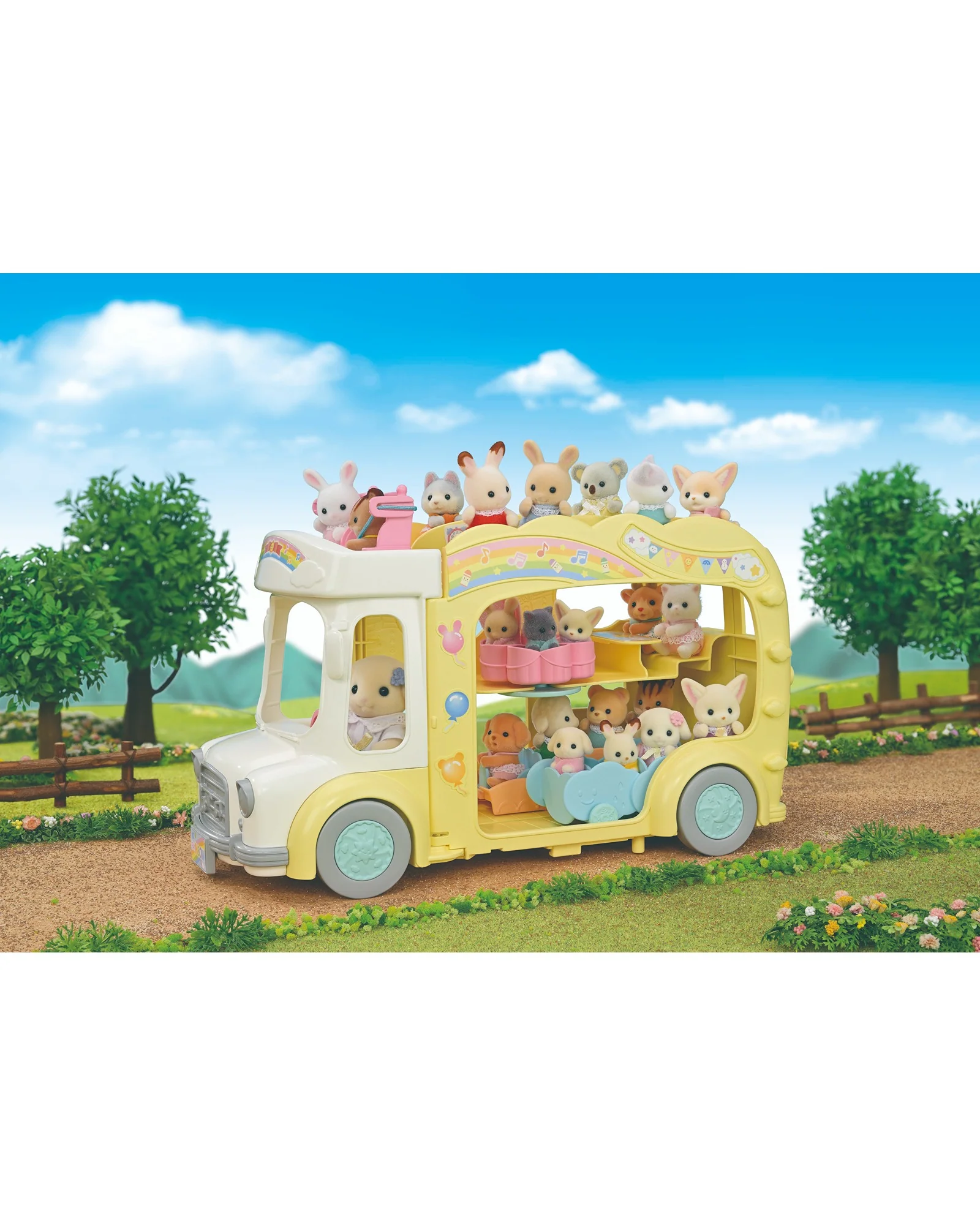 Sylvanian Families Rainbow Fun Nursery Bus - Image 9