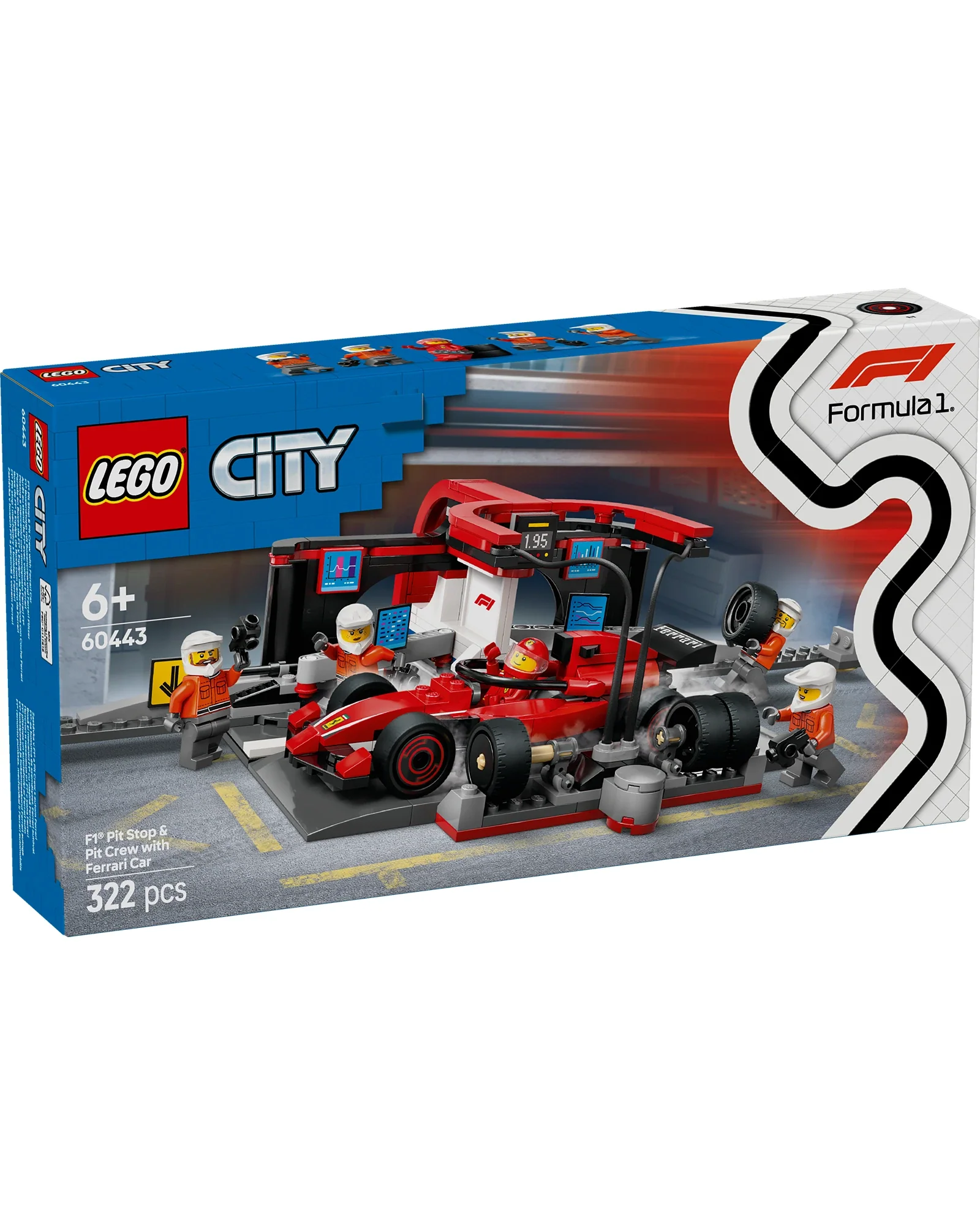 60443 F1 Pit Stop & Pit Crew with Ferrari Car - Image 3