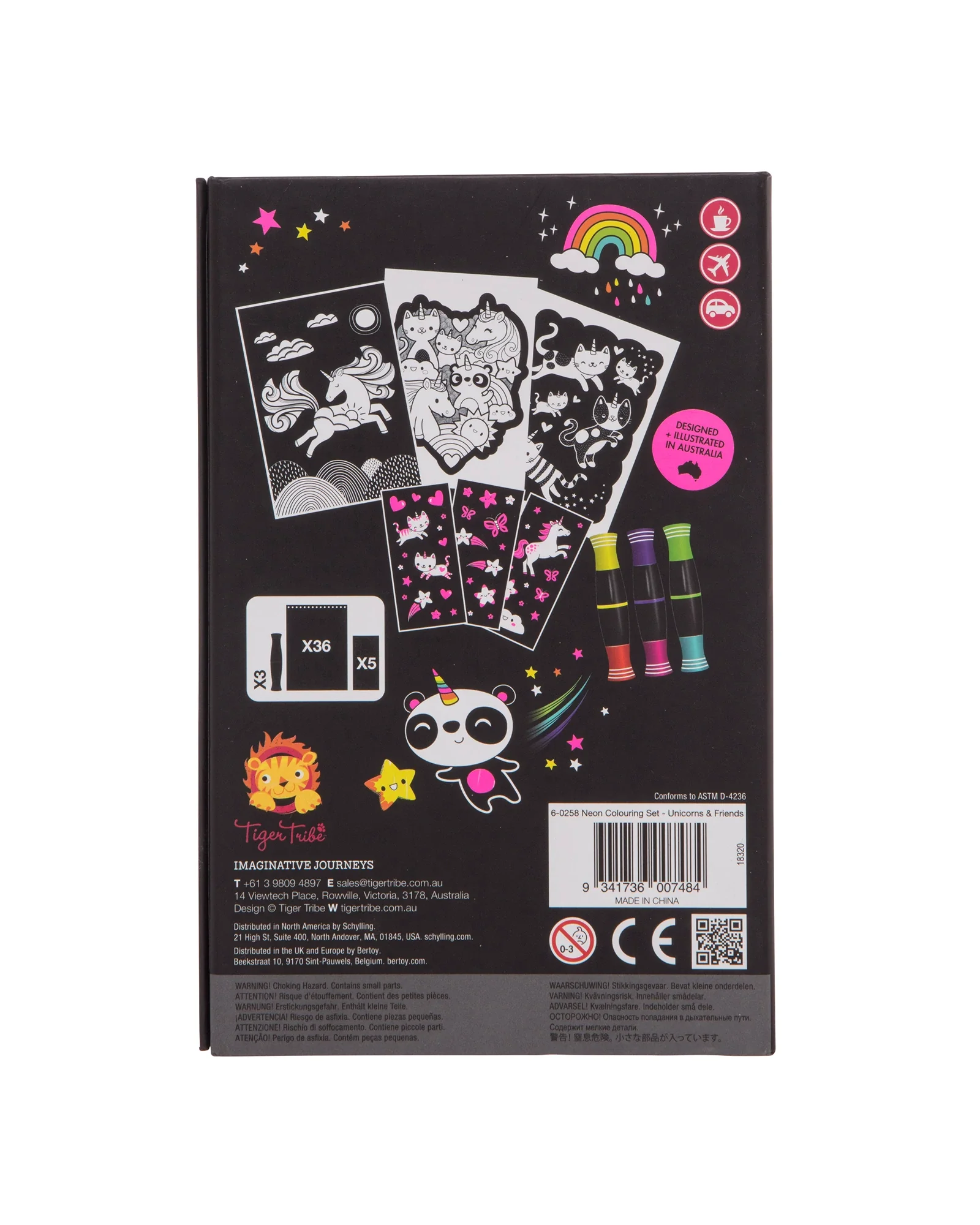 Tiger Tribe Colouring Set Neon Unicorn Friends - Image 11