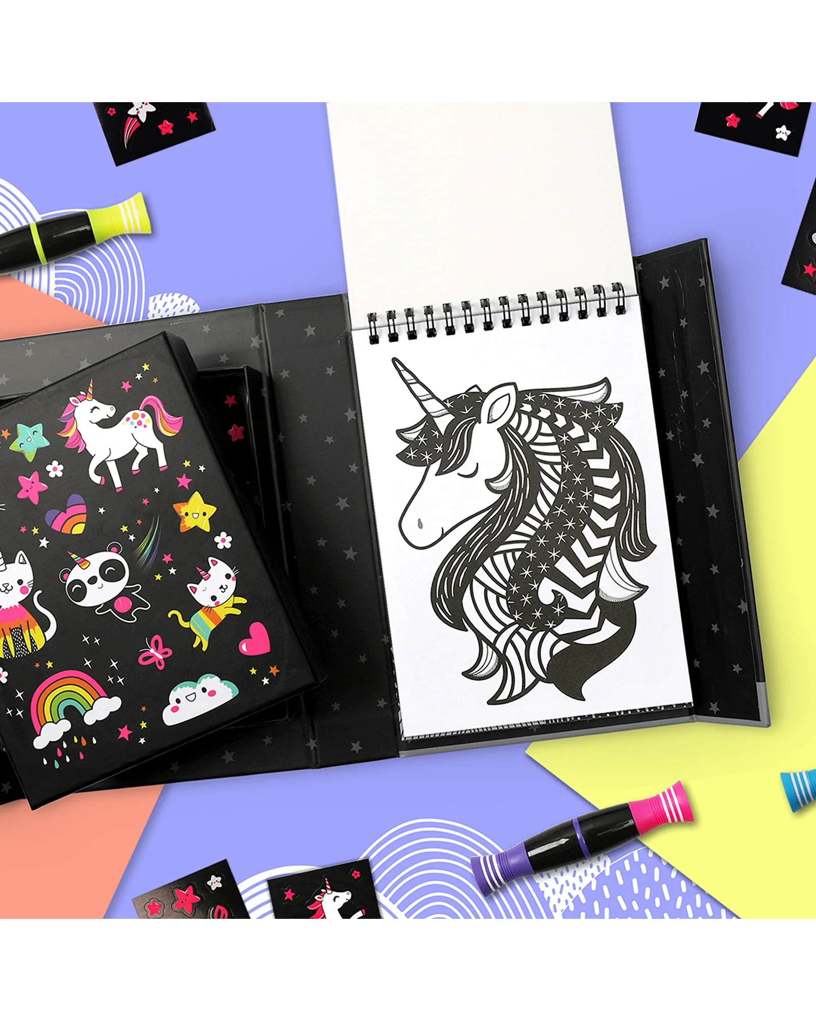 Tiger Tribe Colouring Set Neon Unicorn Friends - Image 14