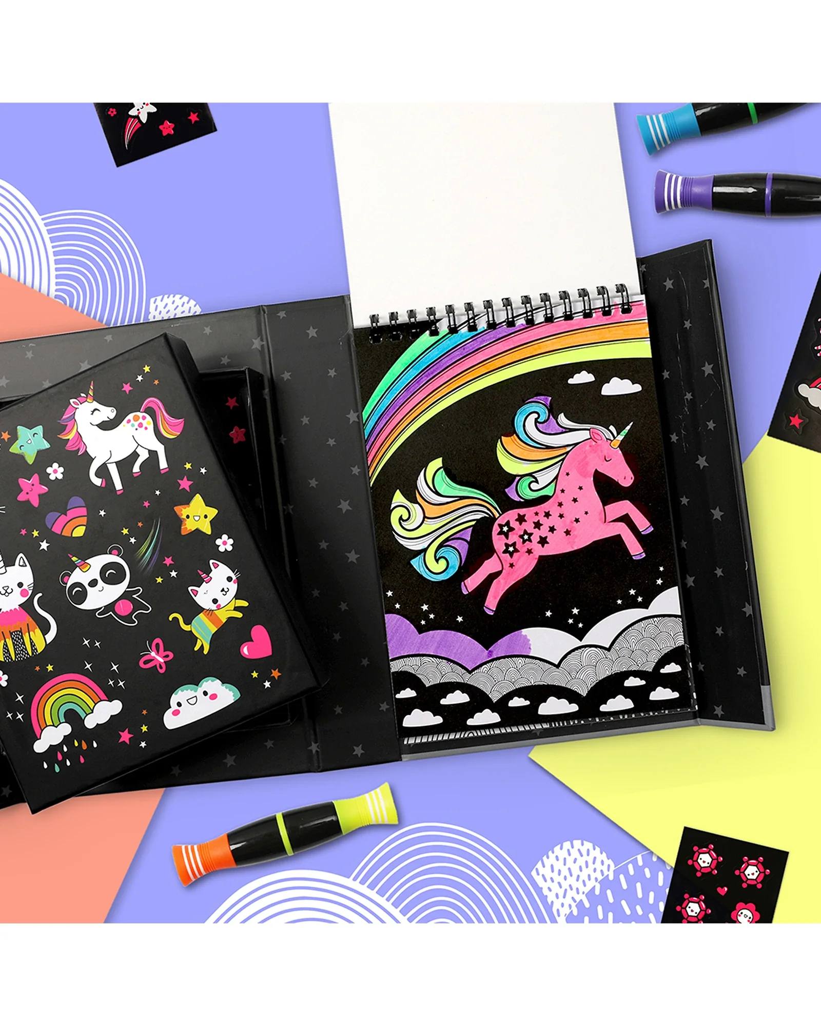 Tiger Tribe Colouring Set Neon Unicorn Friends - Image 15