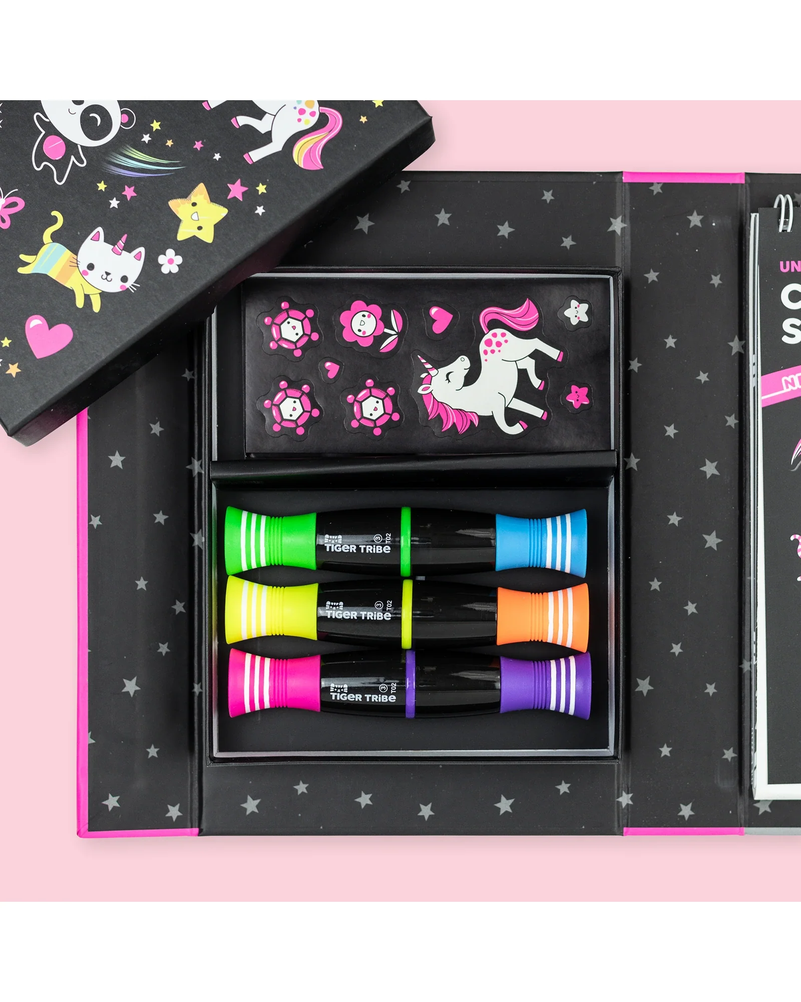 Tiger Tribe Colouring Set Neon Unicorn Friends - Image 2