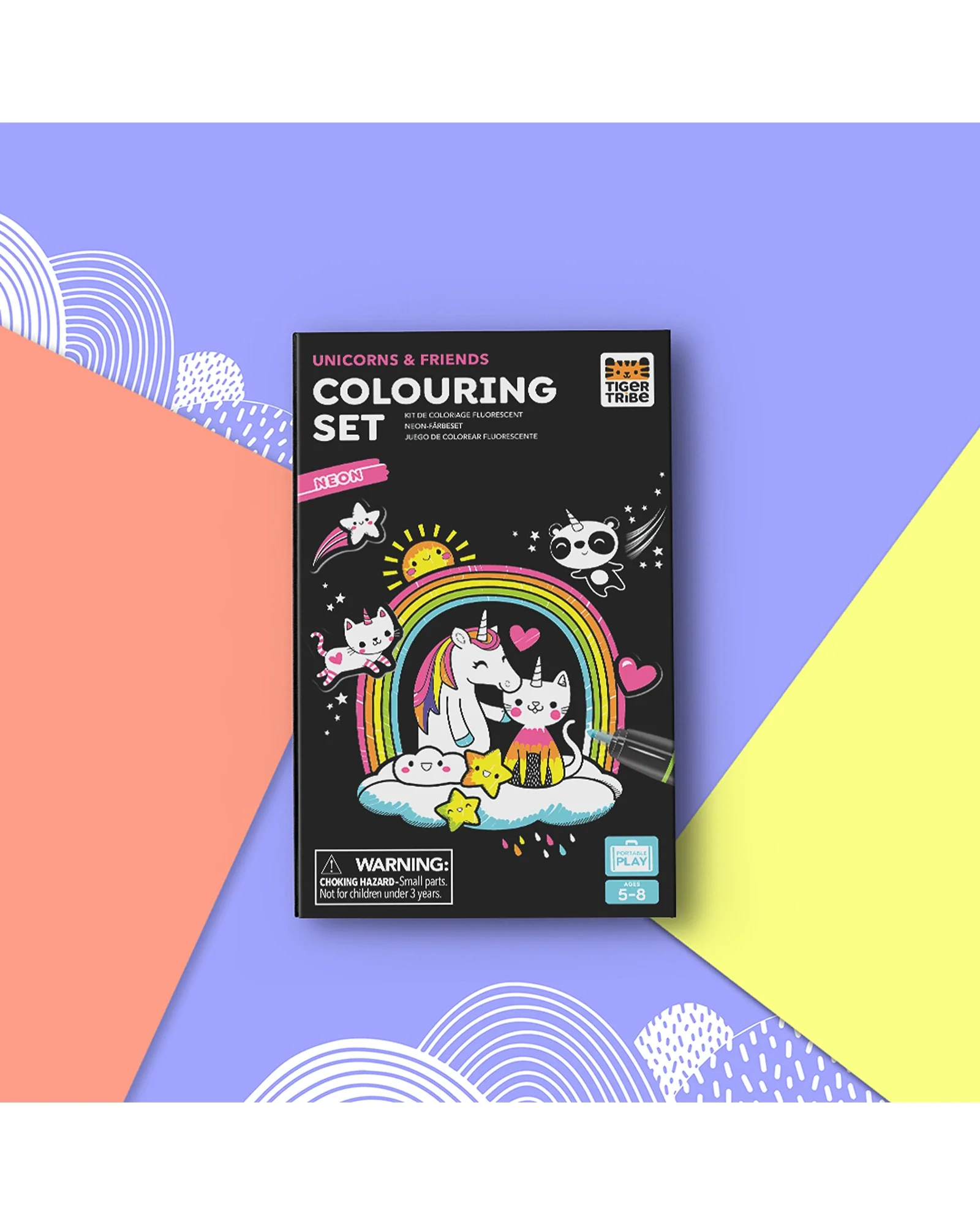 Tiger Tribe Colouring Set Neon Unicorn Friends - Image 6