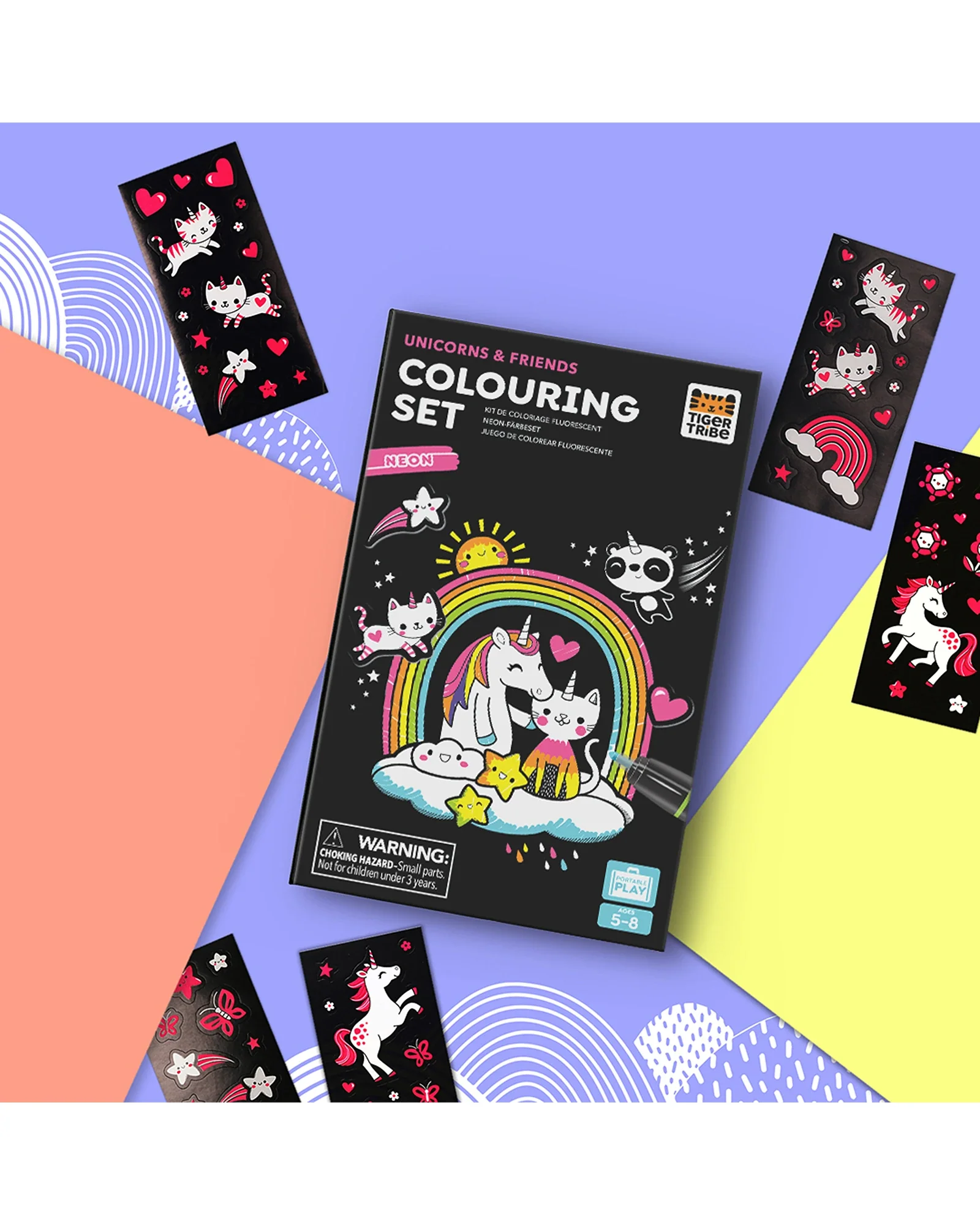 Tiger Tribe Colouring Set Neon Unicorn Friends - Image 7