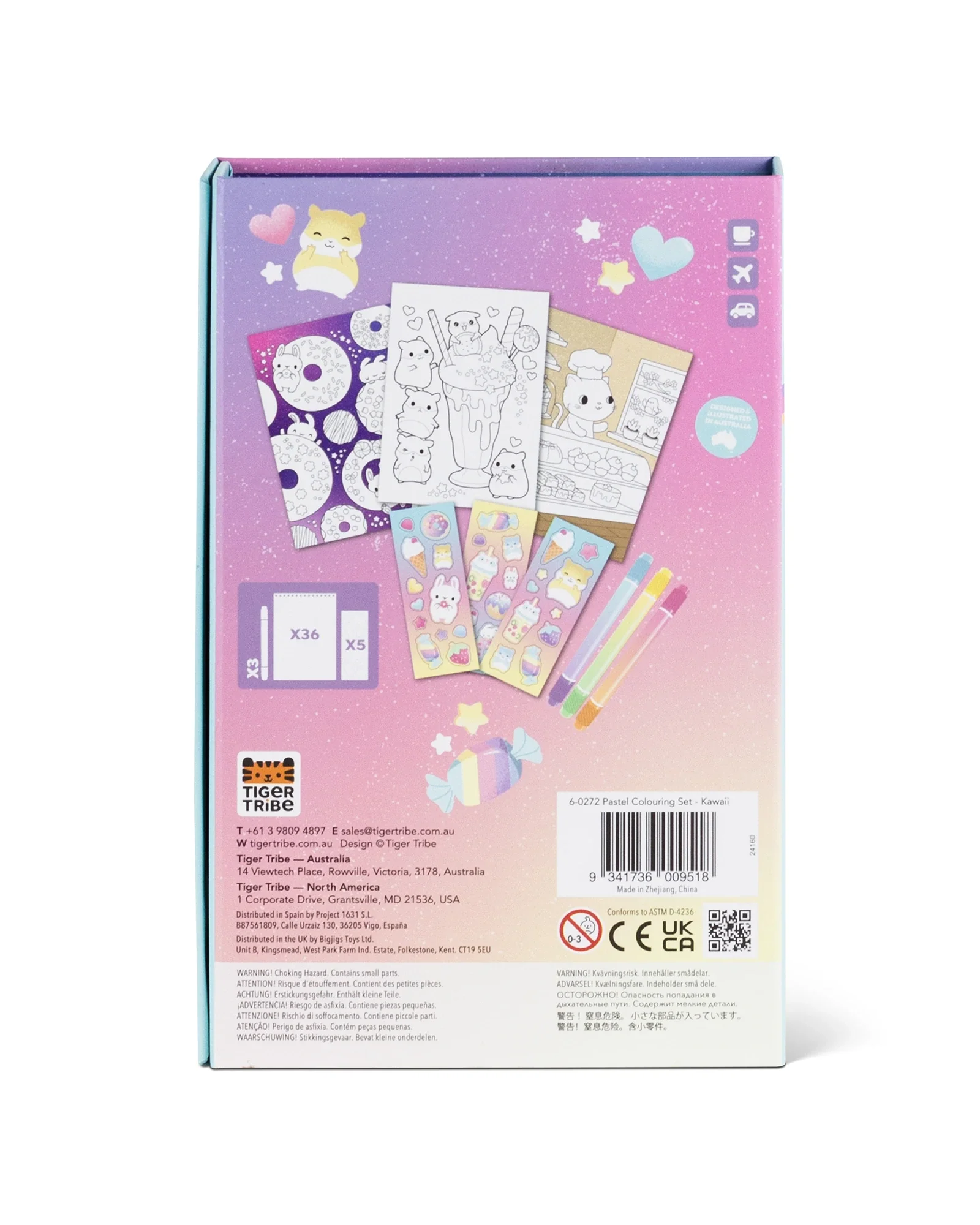 Tiger Tribe Pastel Colouring SetKawaii Caf - Image 6
