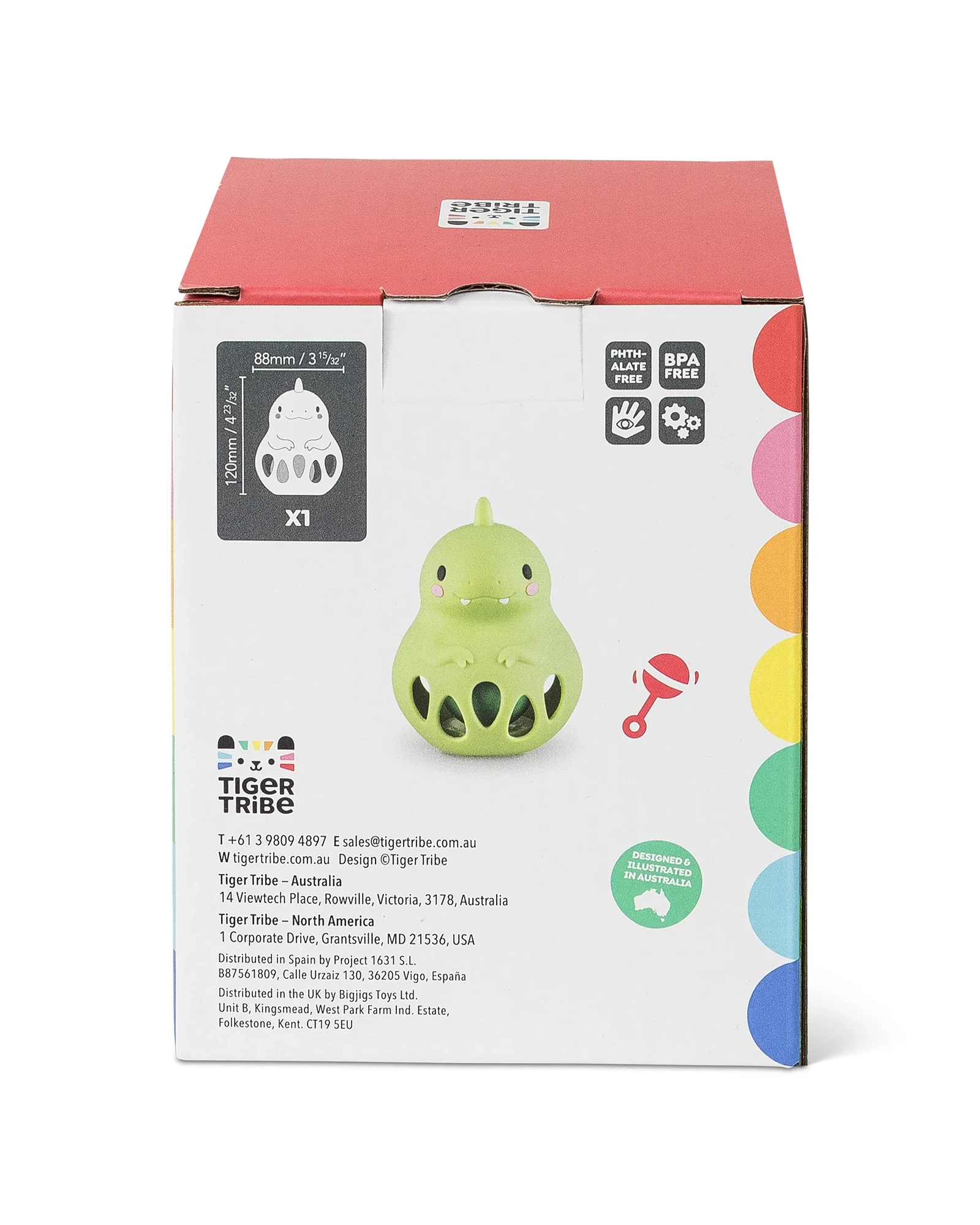 Tiger Tribe Silicone Rattle - Dino - Image 6