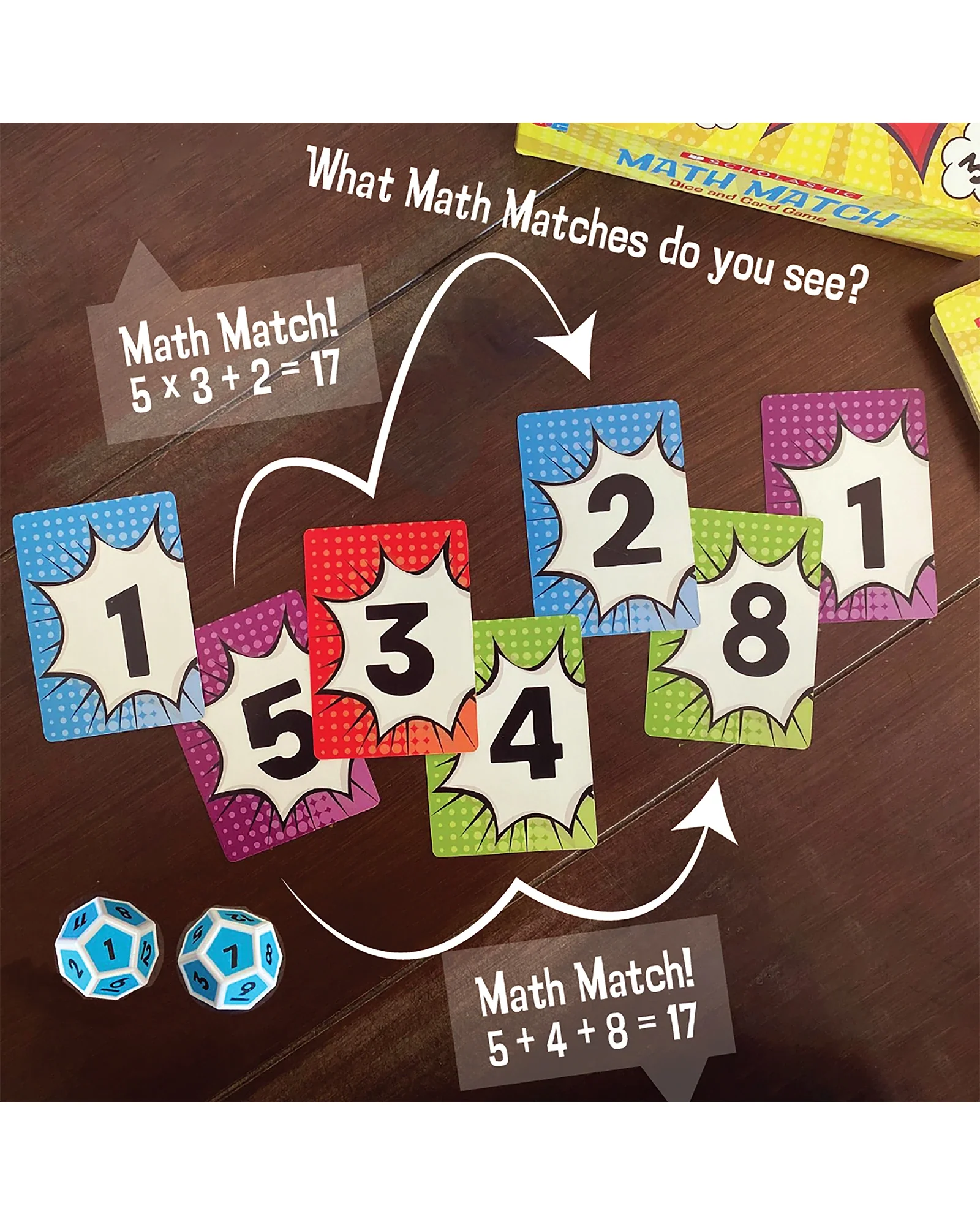 Tinned Game Scholastic Math Match Dice and Card Game - Image 4